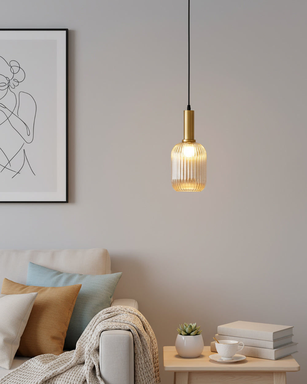 Sagemarro Ribbed Pendant Light