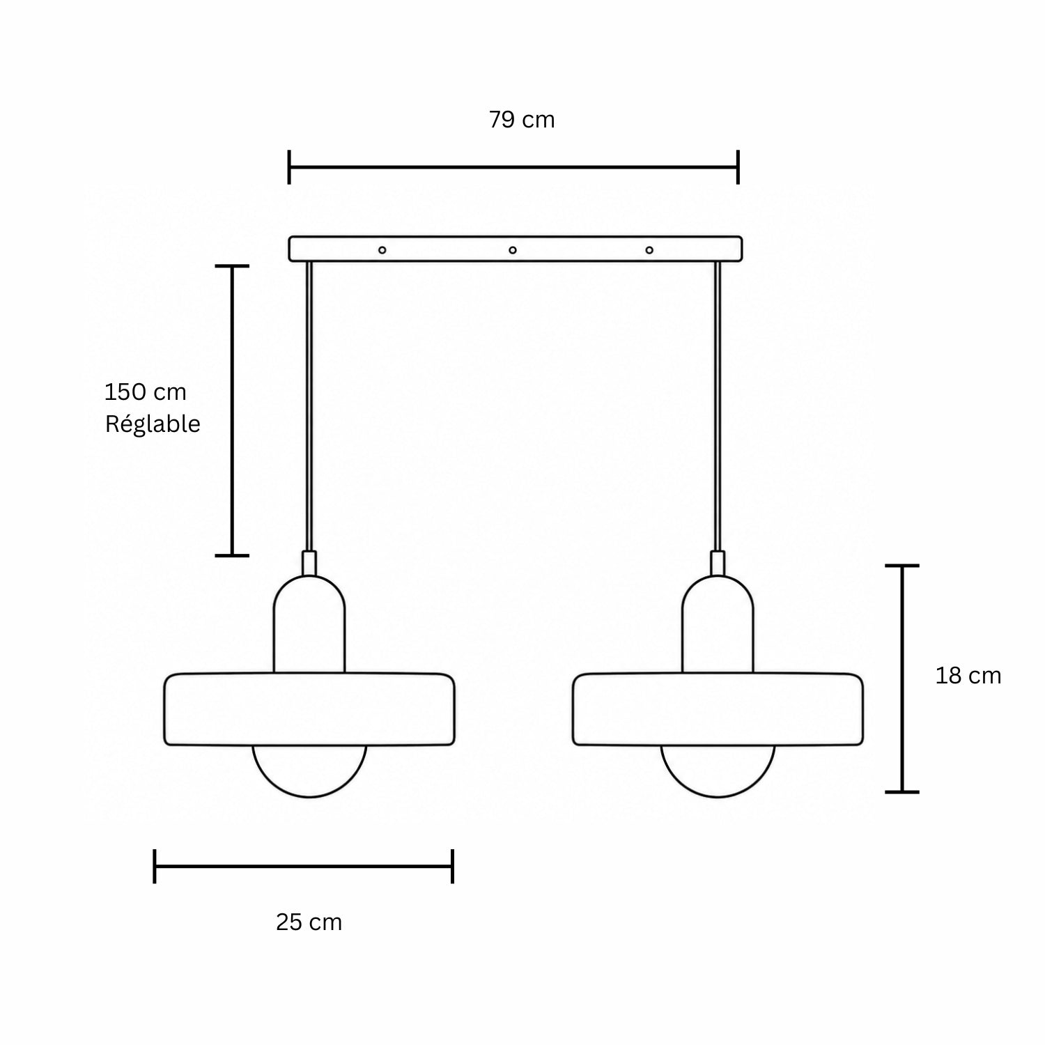 Melro Double Pendant Light