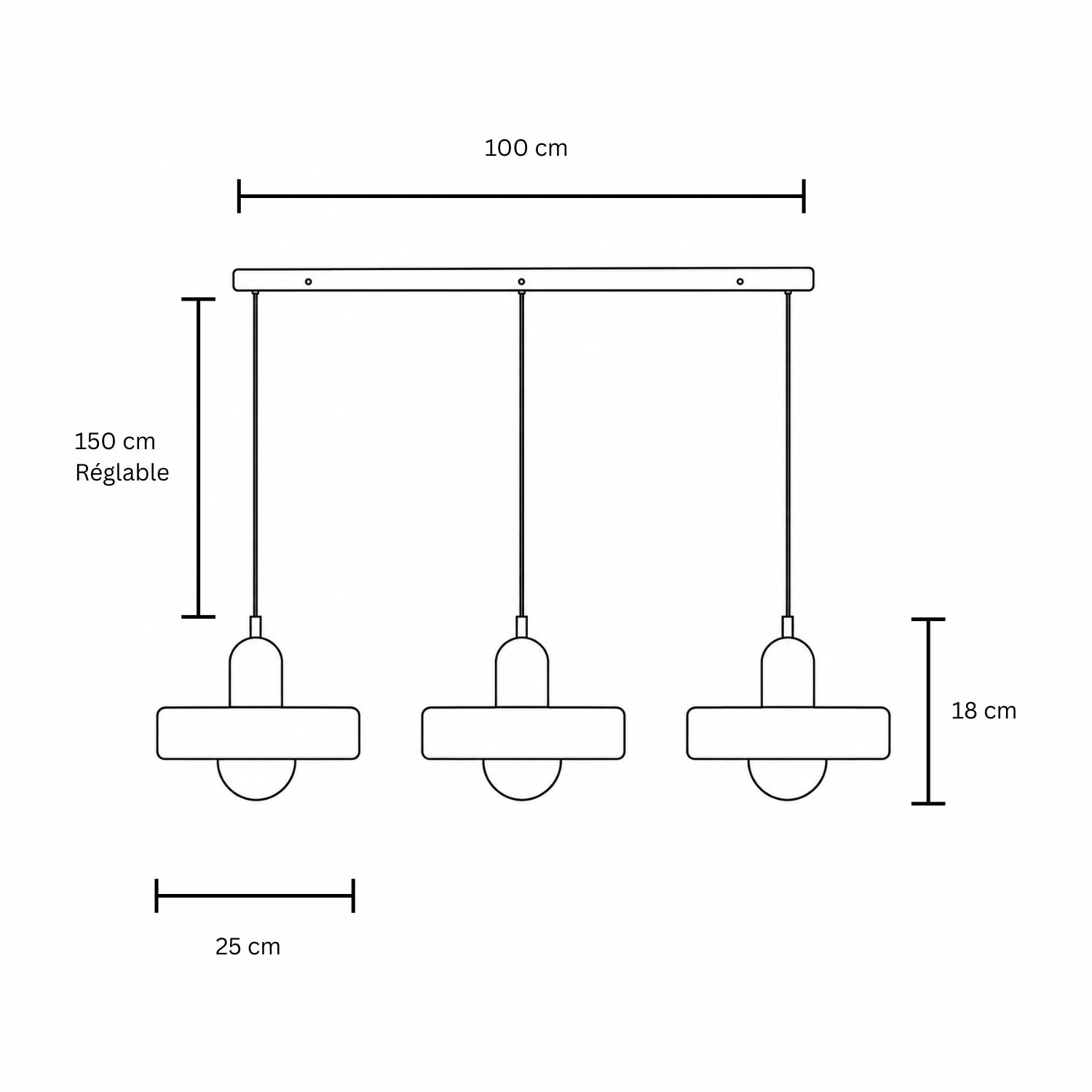 Melro Triple Pendant Light