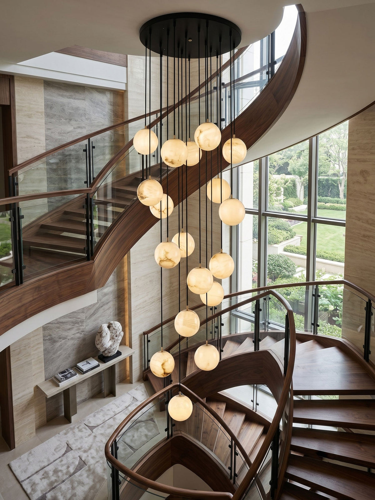 Alabaster Balls Cluster Chandelier – detail 3