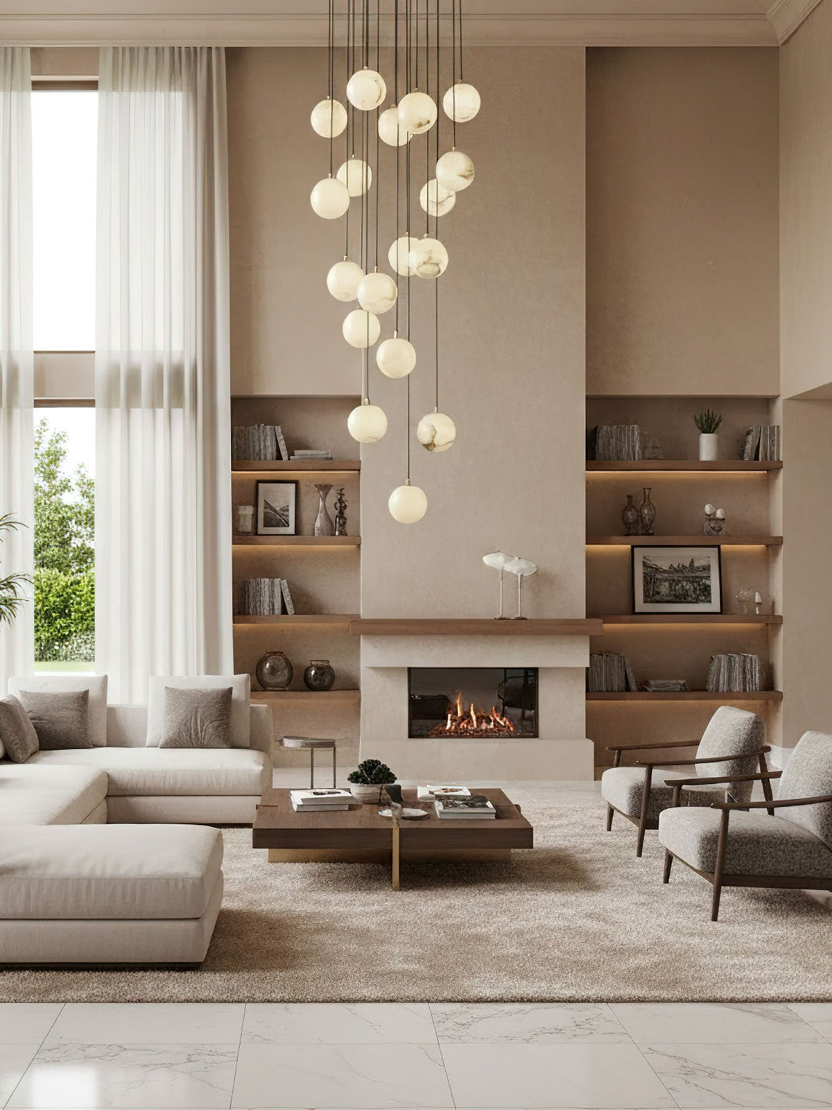 Alabaster Balls Cluster Chandelier – detail 8
