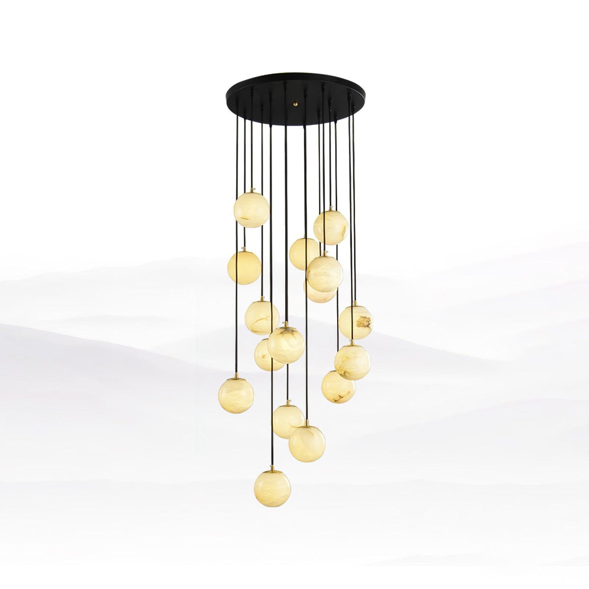 Alabaster Balls Cluster Chandelier – detail 40