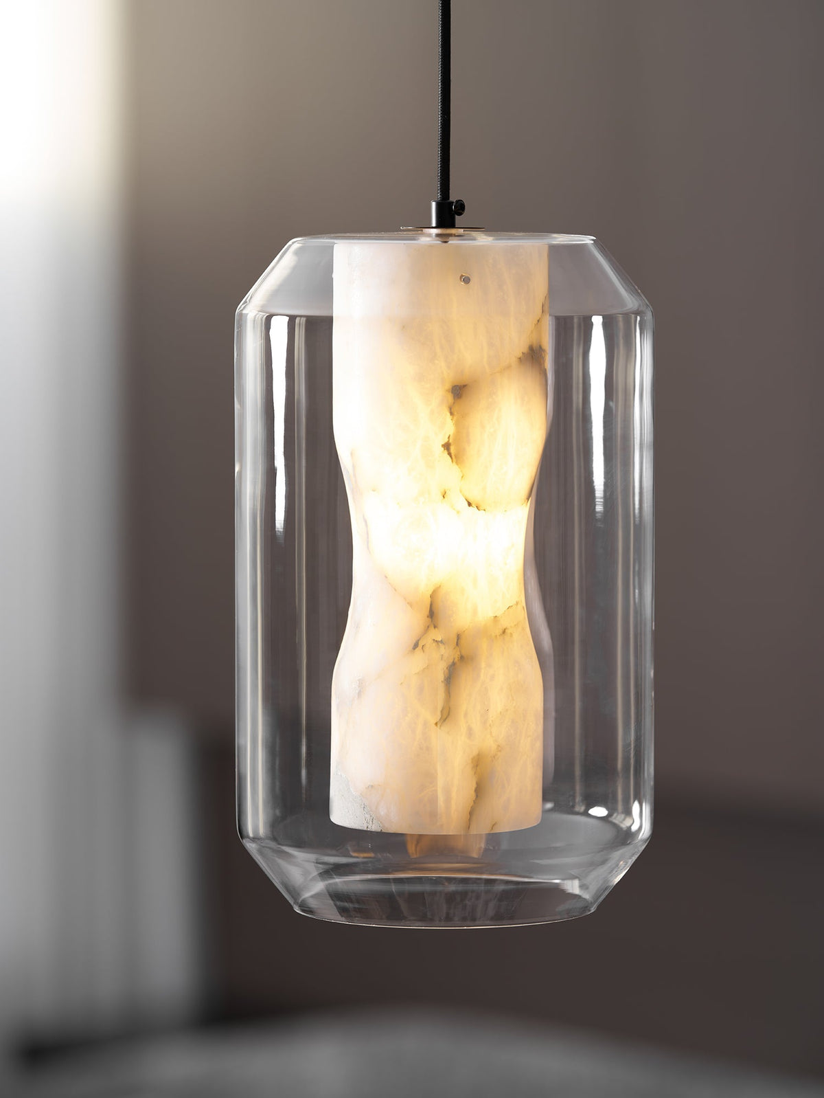Alabaster Glass Cylinder Pendant Light – detail 33