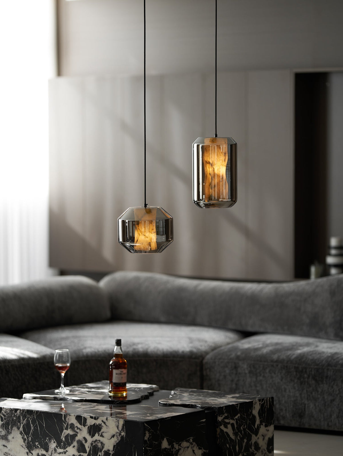 Alabaster Glass Cylinder Pendant Light - Vakkerlight