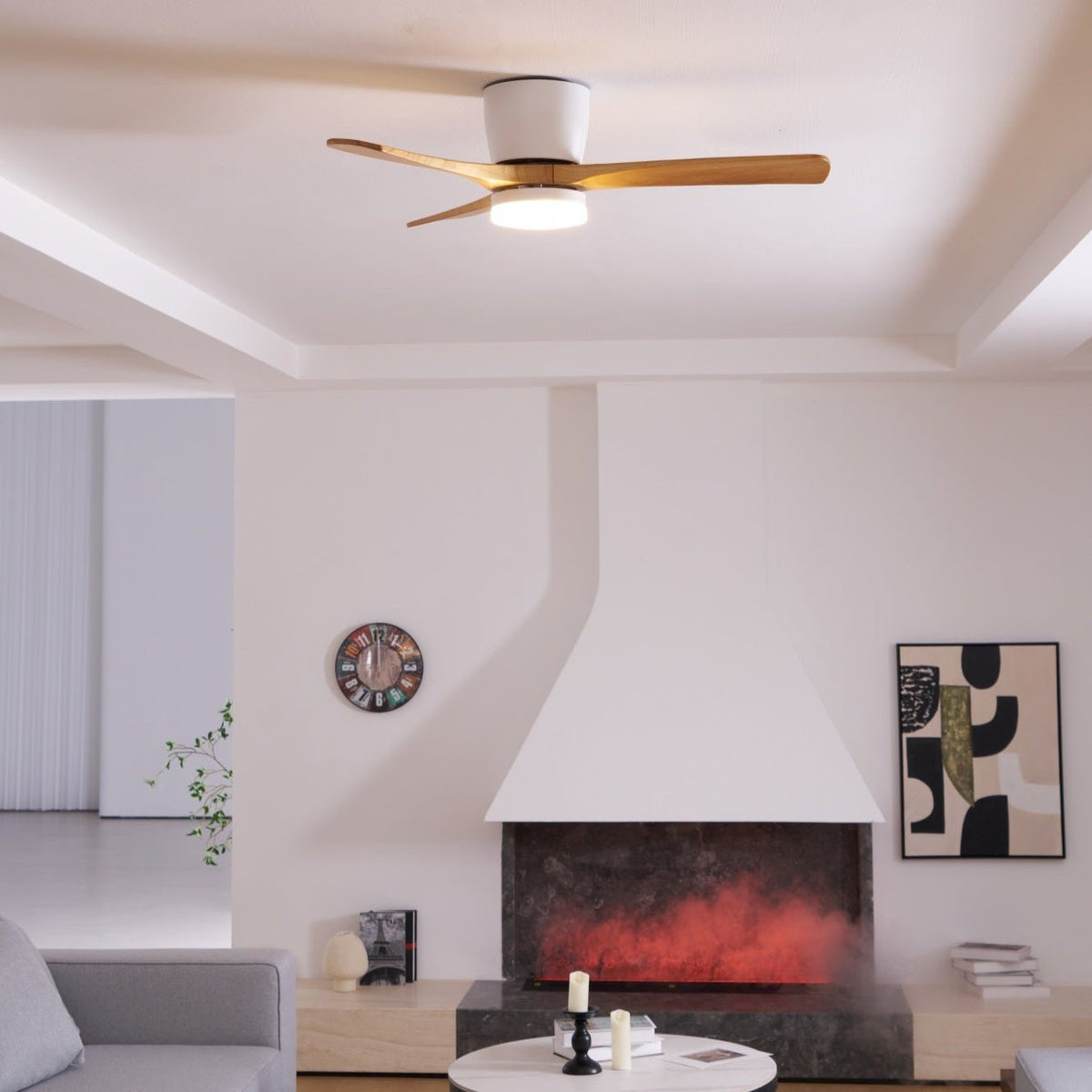 Nordic Wooden 42"/48" Ceiling Fan Light - Vakkerlight