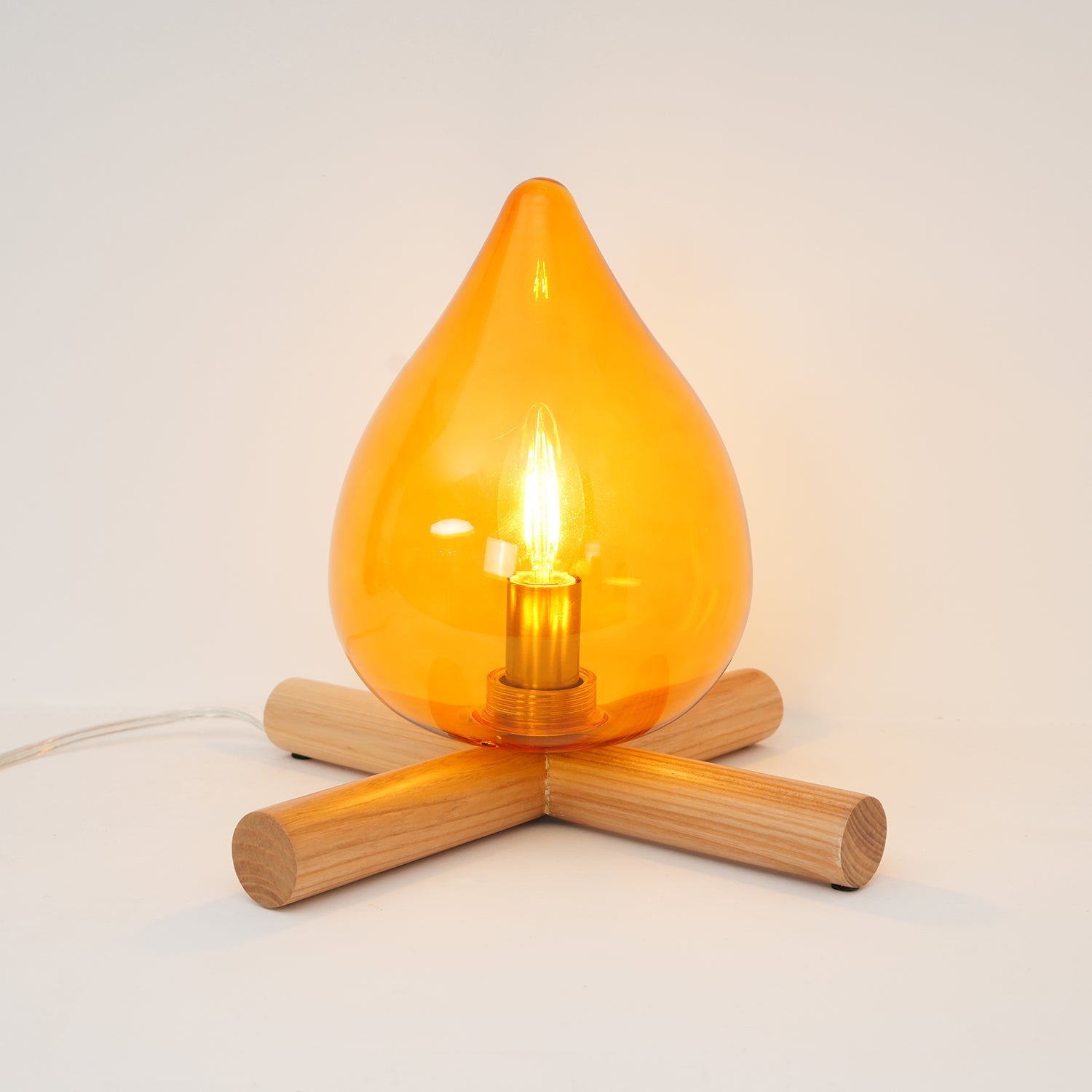 Bellin Wood Fire Table Lamp