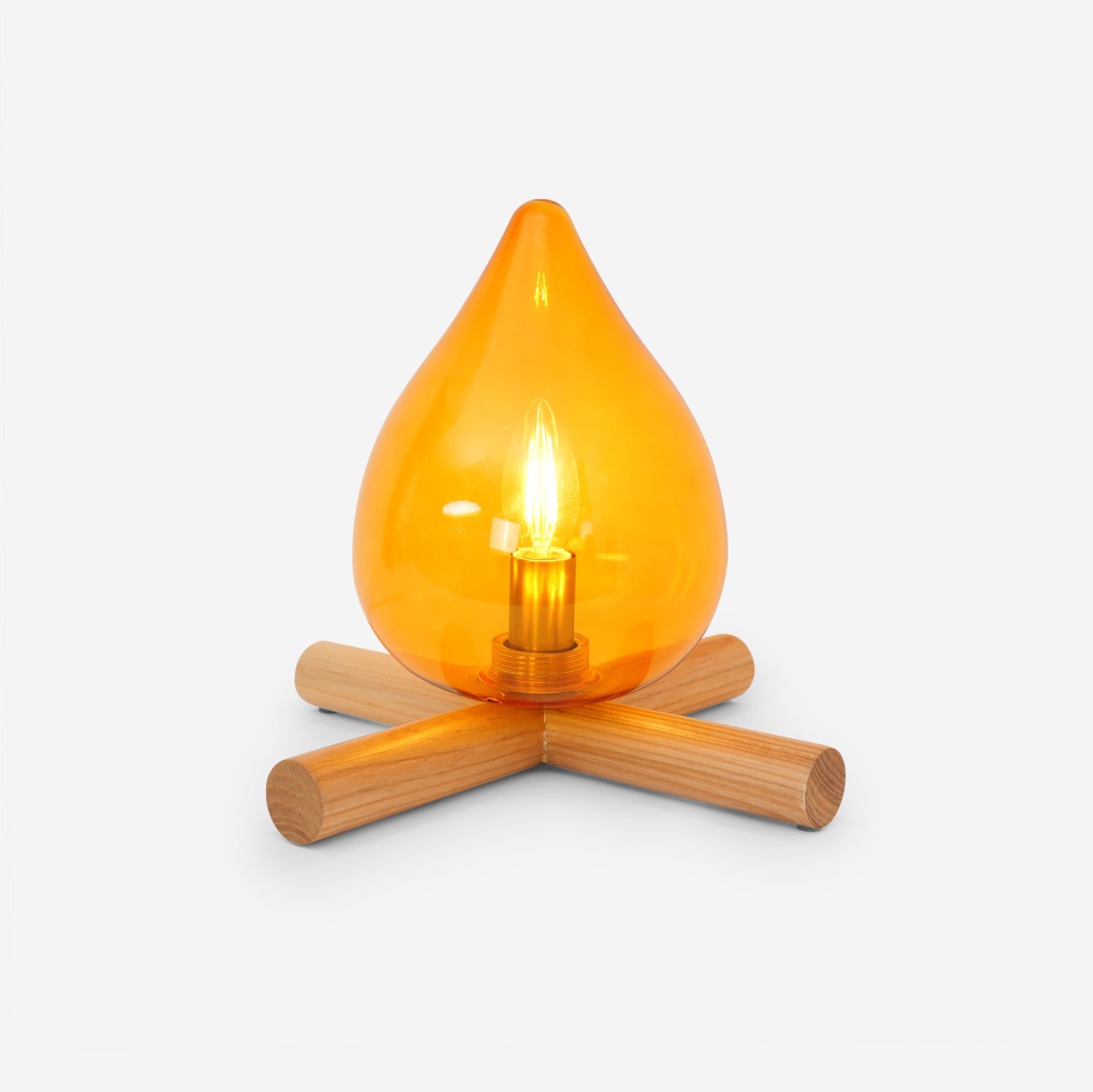 Bellin Wood Fire Table Lamp