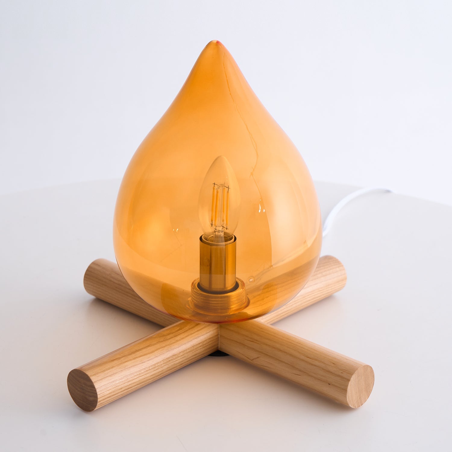 Bellin Wood Fire Table Lamp