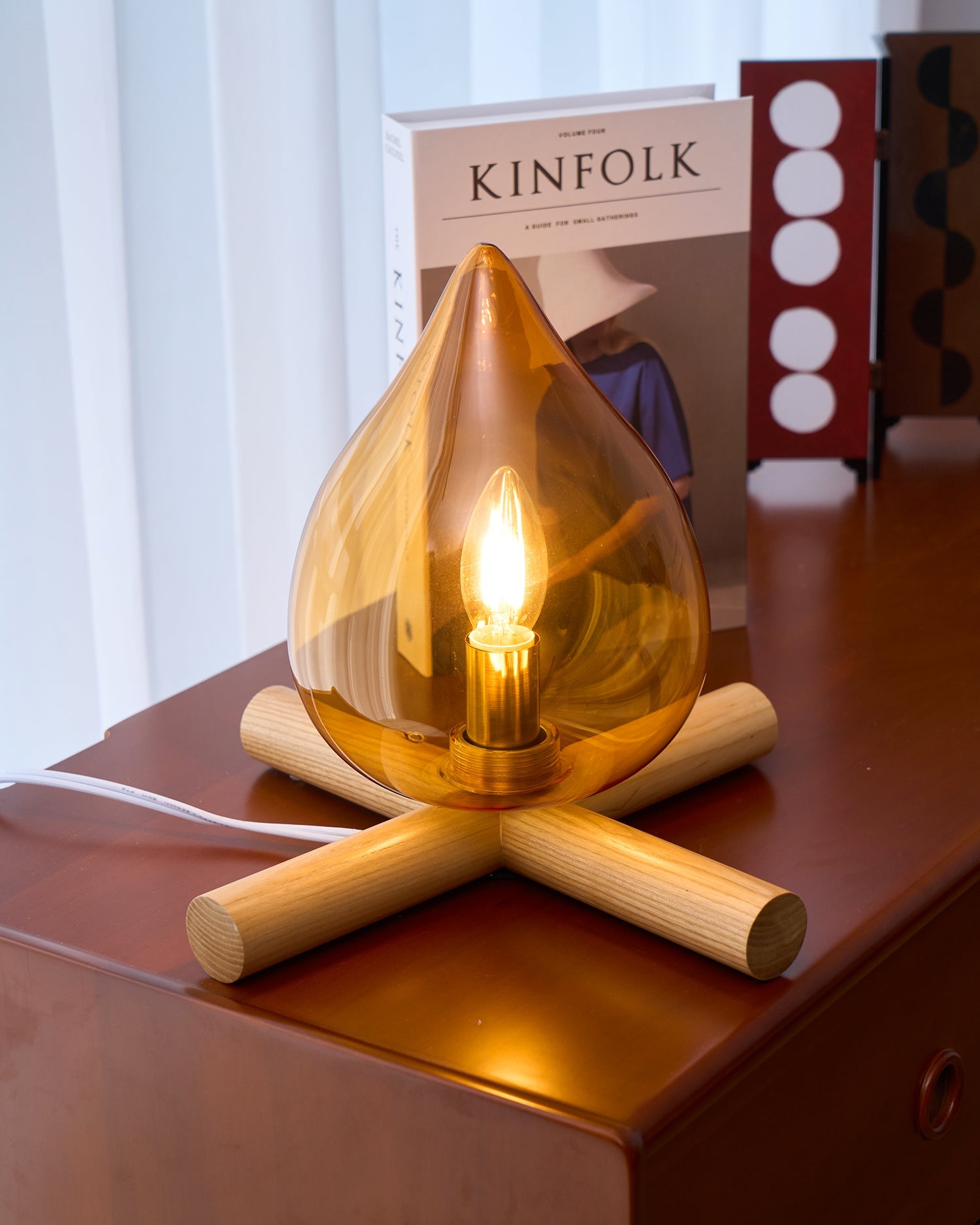 Bellin Wood Fire Table Lamp