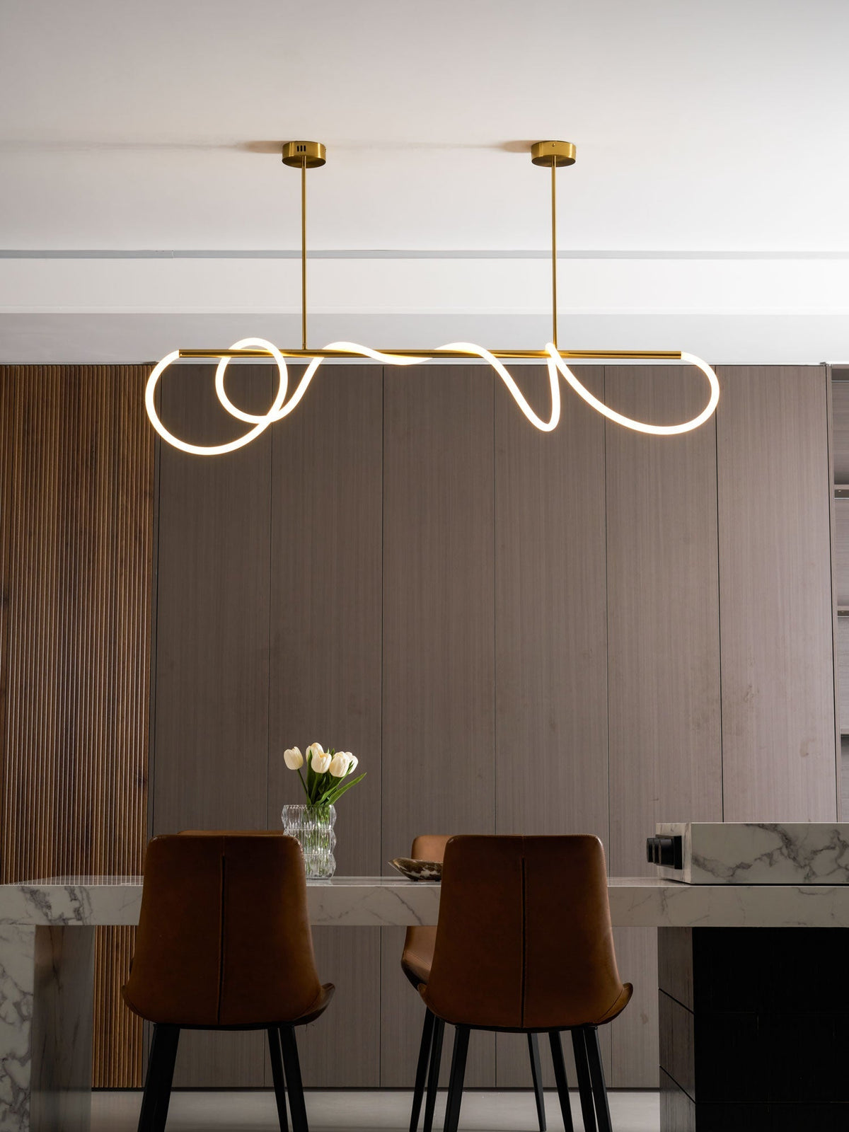 Serpentine Glow Gold Chandelier – detail 3