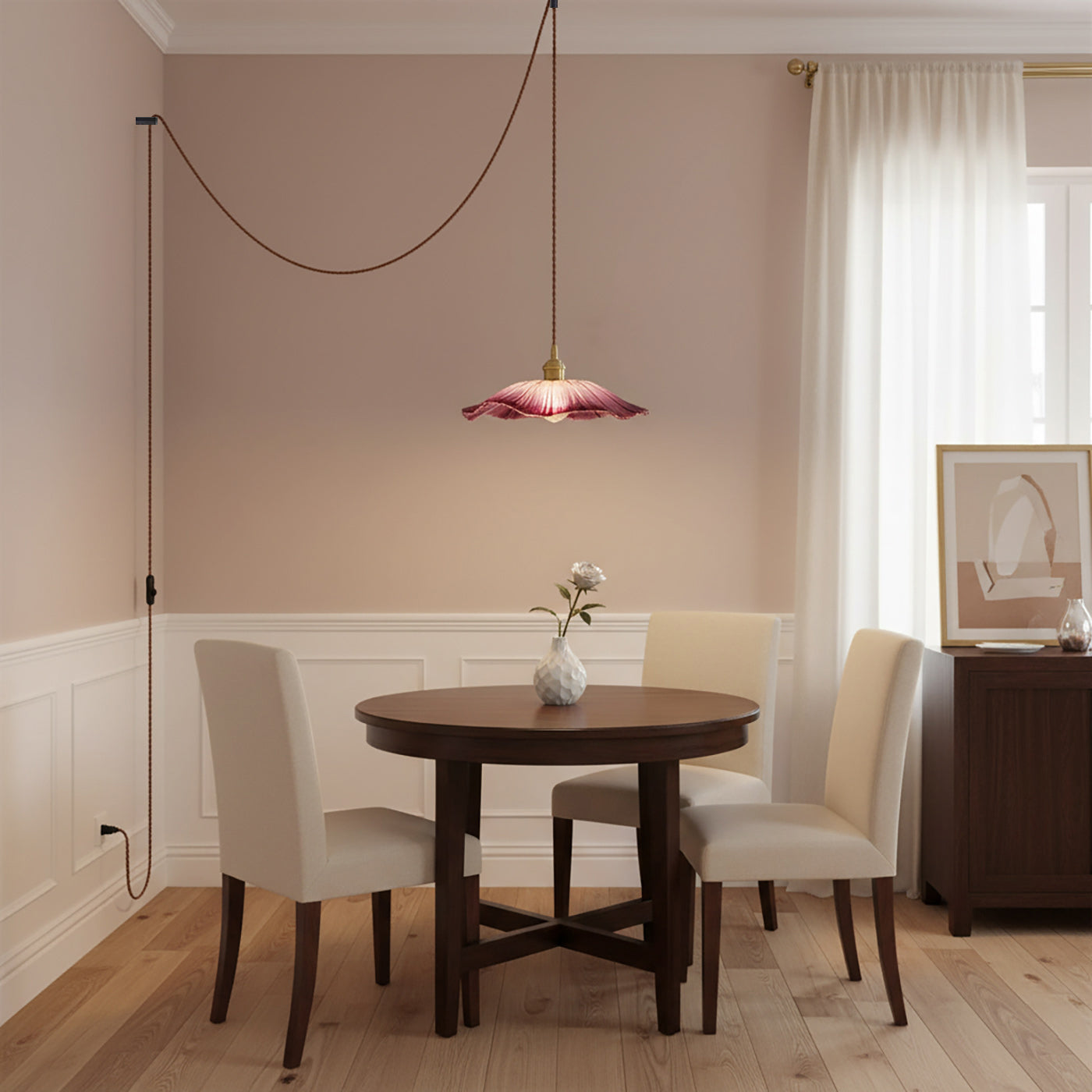 Rodenford Flower Plug In Pendant Light