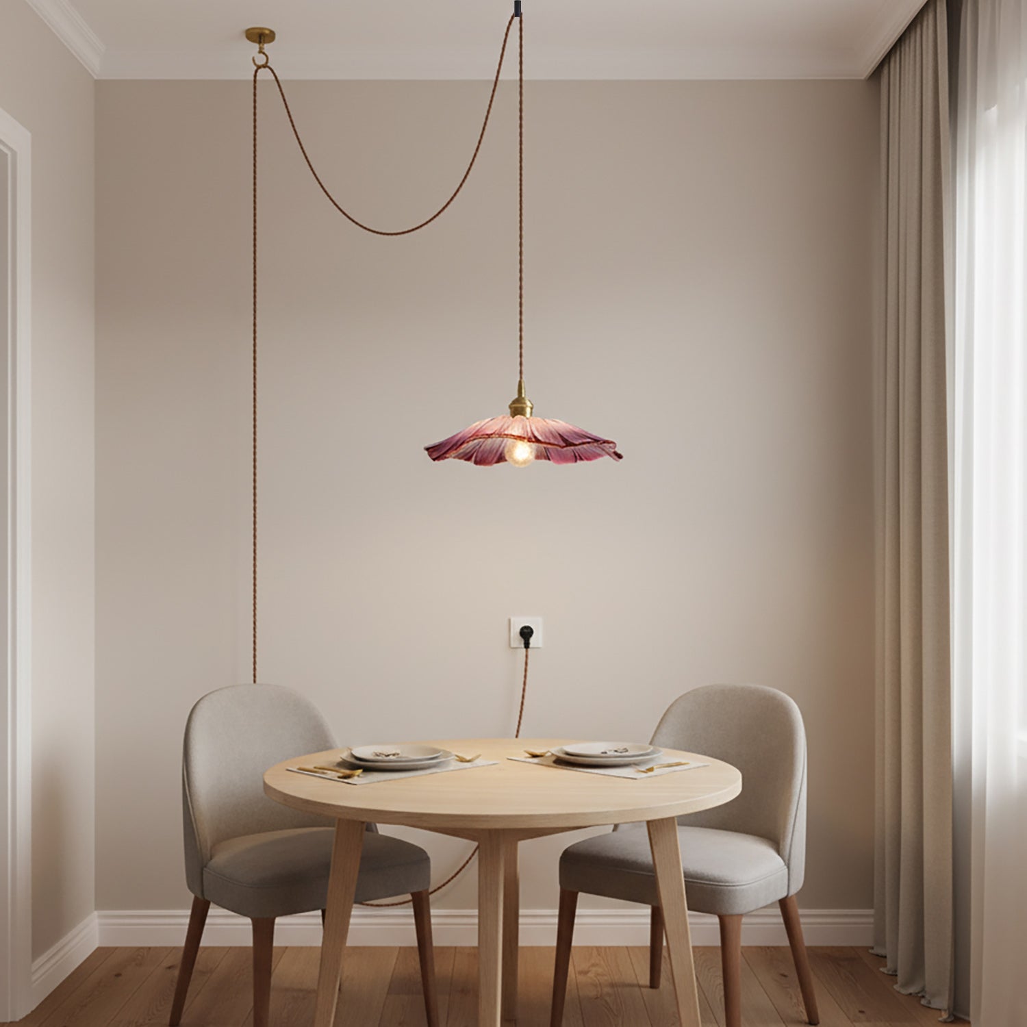 Rodenford Flower Plug In Pendant Light