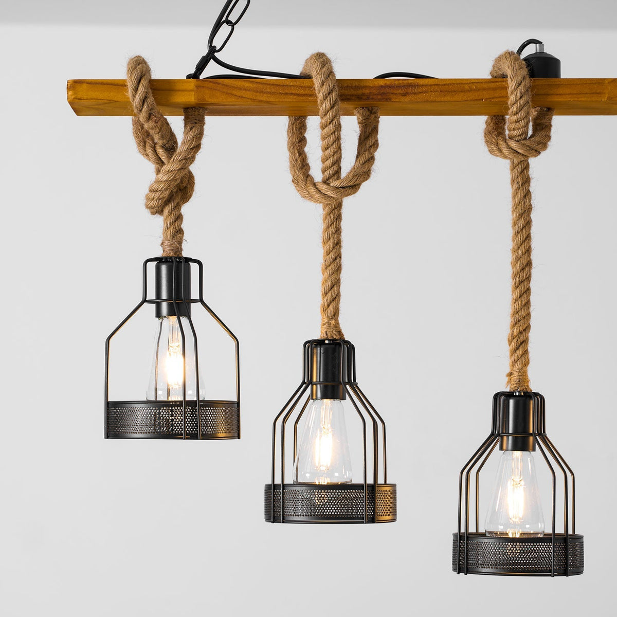 Hemp Rope Industrial Grenade Chandelier – detail 33