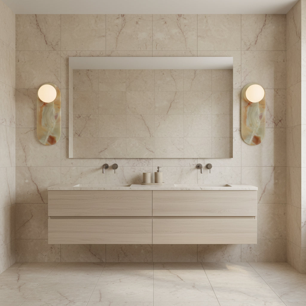 Solelon Oval Marble Wall Light
