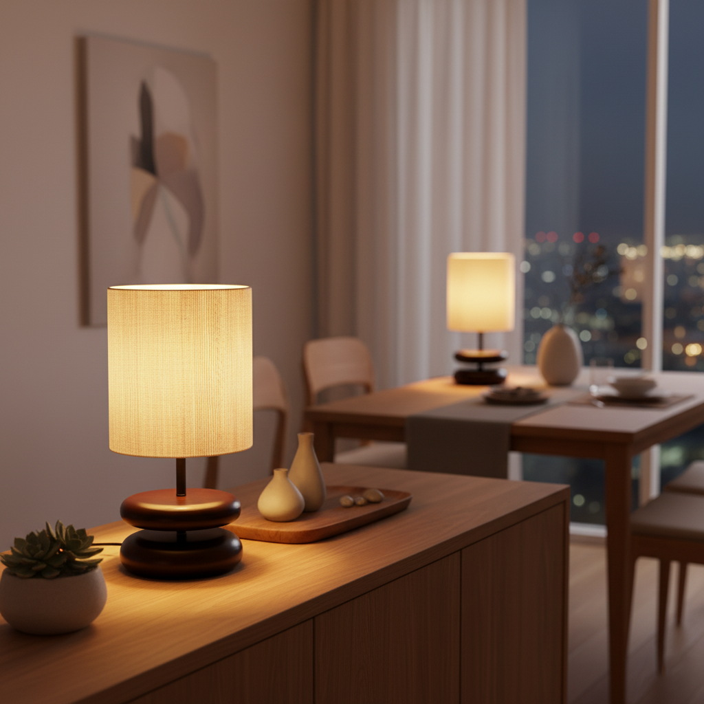 Wooden Modern Bedroom Table Lamp – detail 13