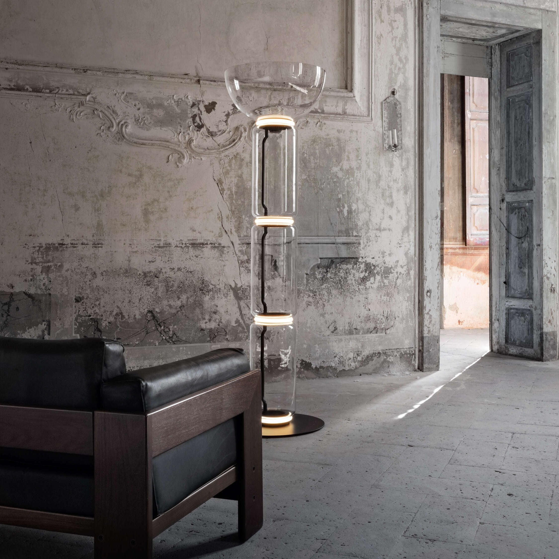 Mevvilzo Cylindrical Glass Floor Lamp
