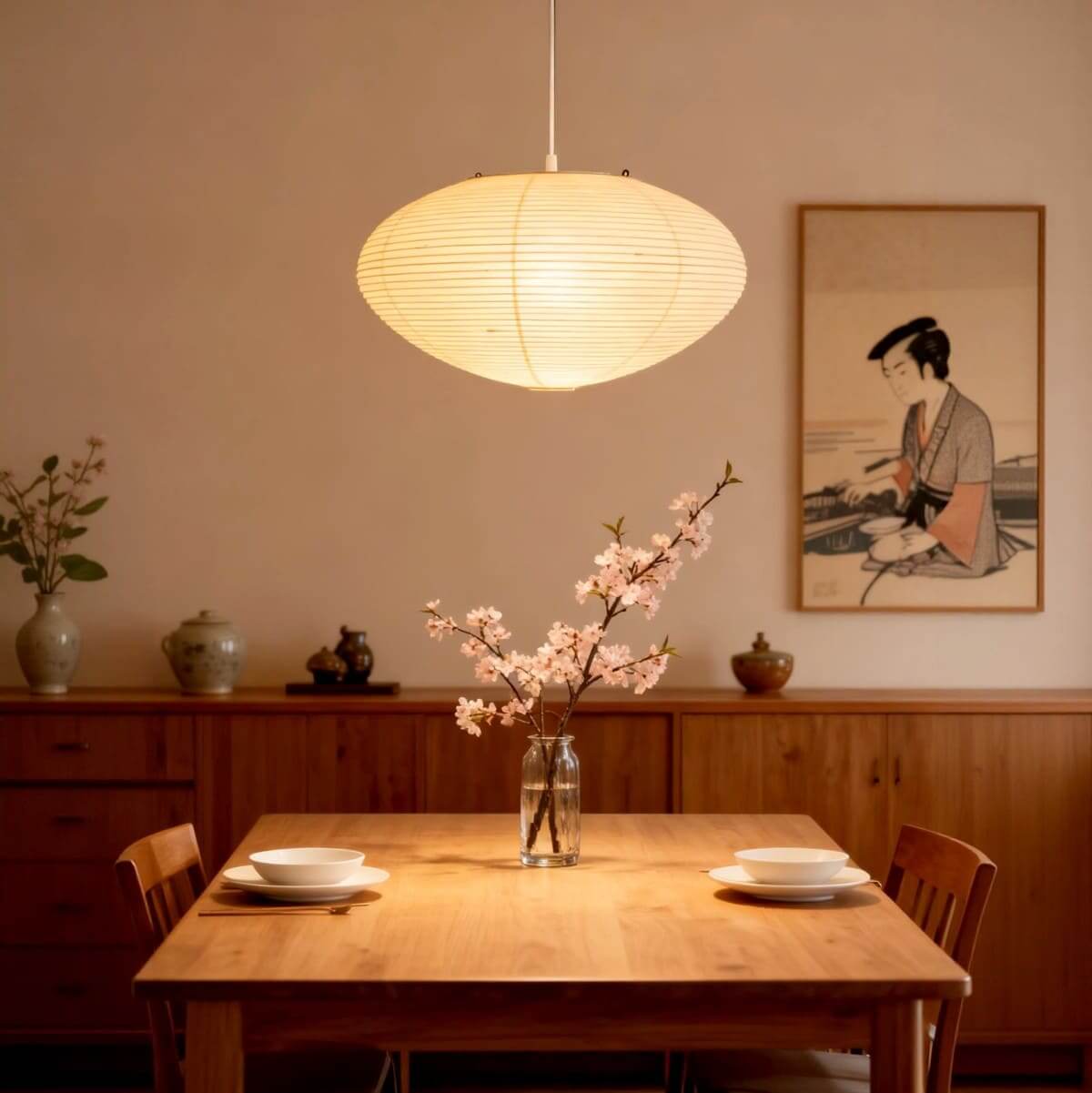 Evlynor Rice Paper Pendant Light