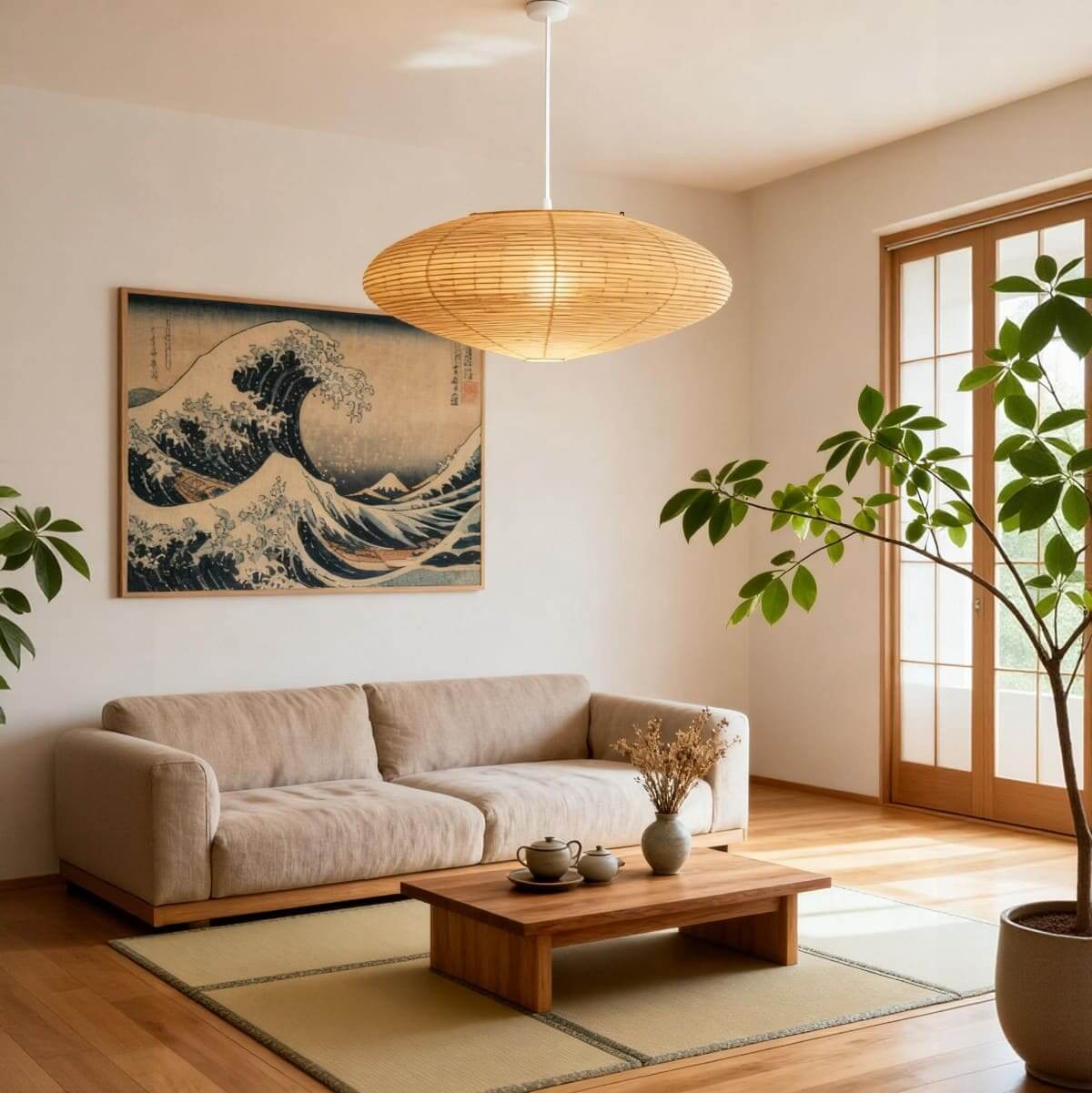 Evlynor Rice Paper Pendant Light