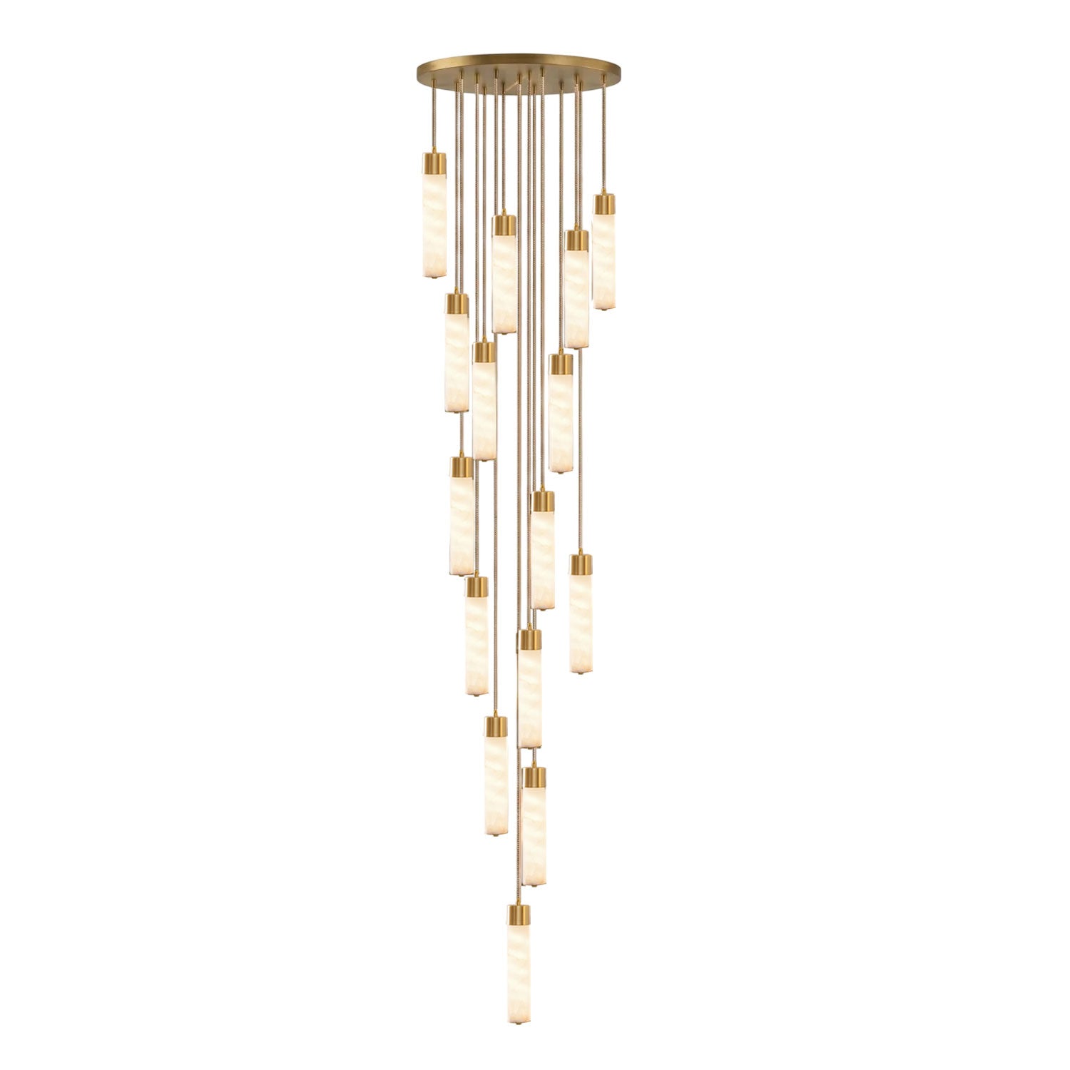Keleyro Alabaster Tube Pendant Light