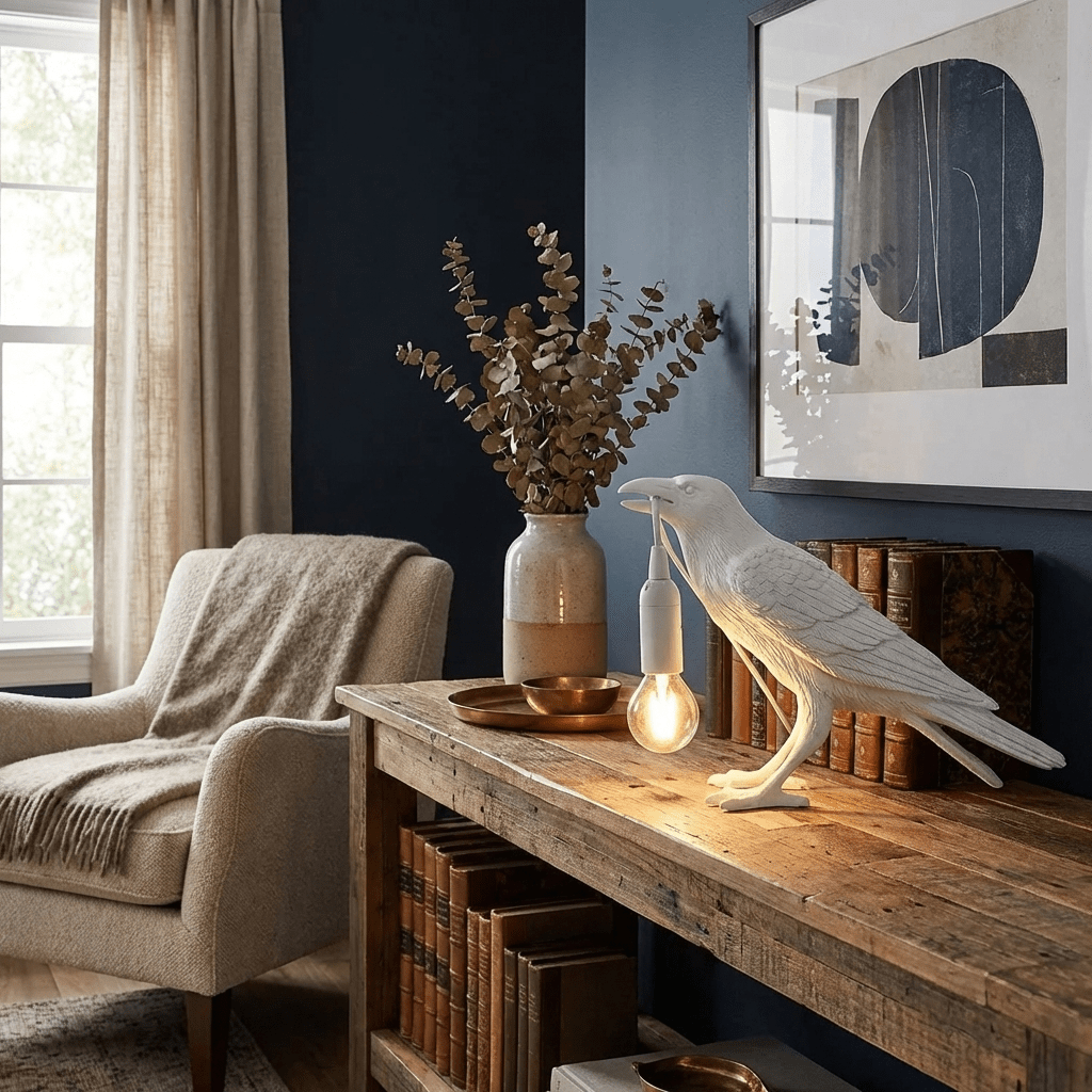 Raven Resin Table Lamp – detail 5