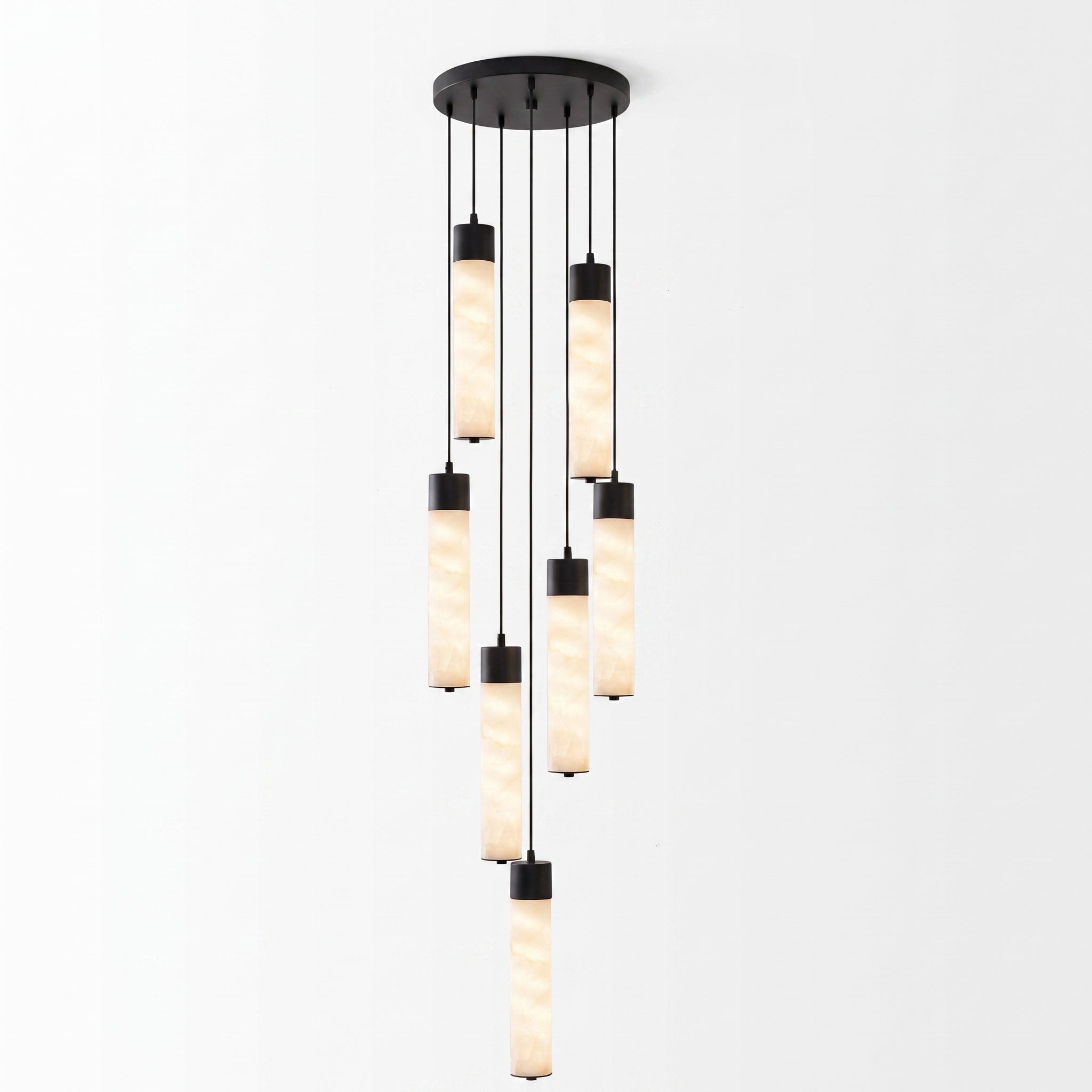 Keleyro Alabaster Tube Pendant Light