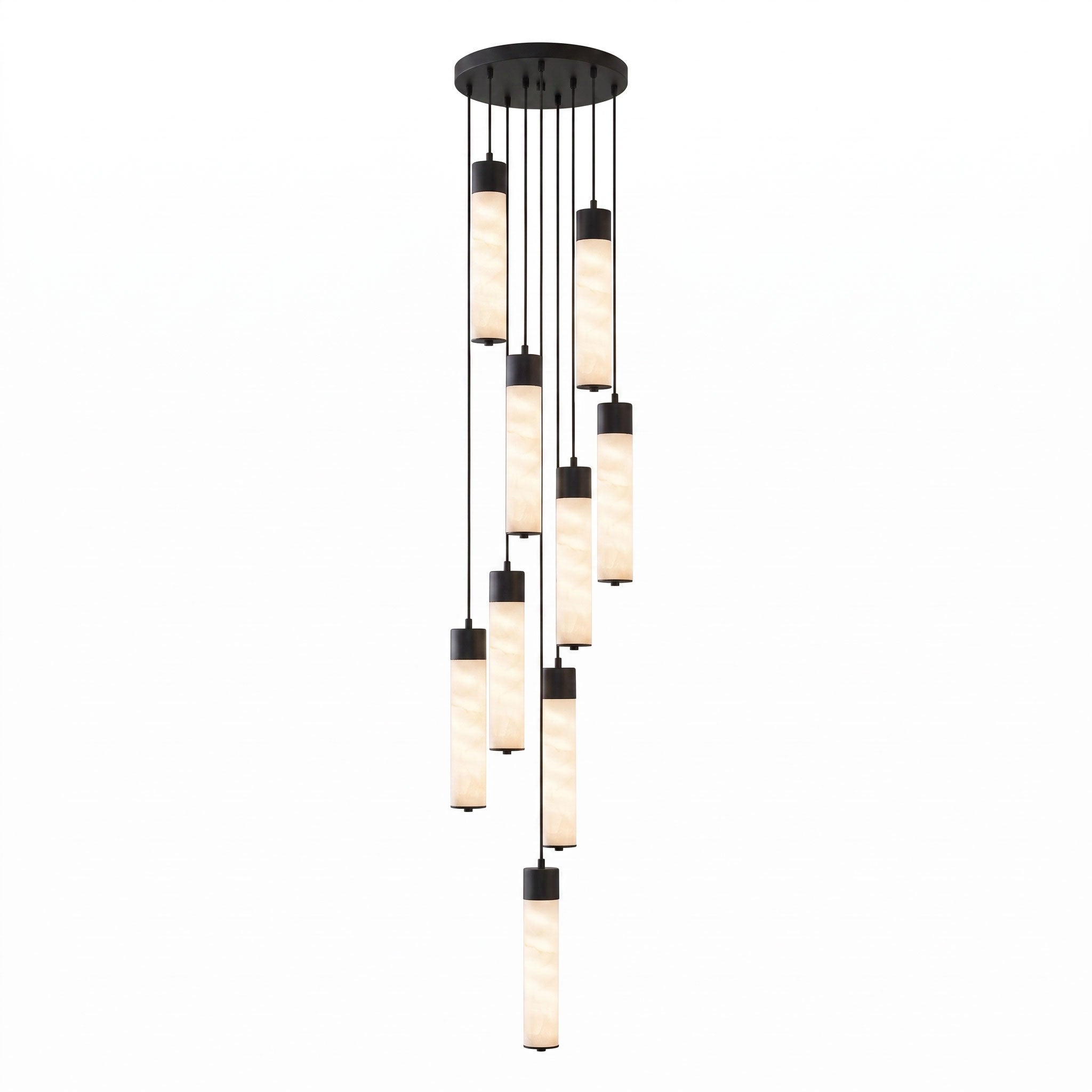 Keleyro Alabaster Tube Pendant Light