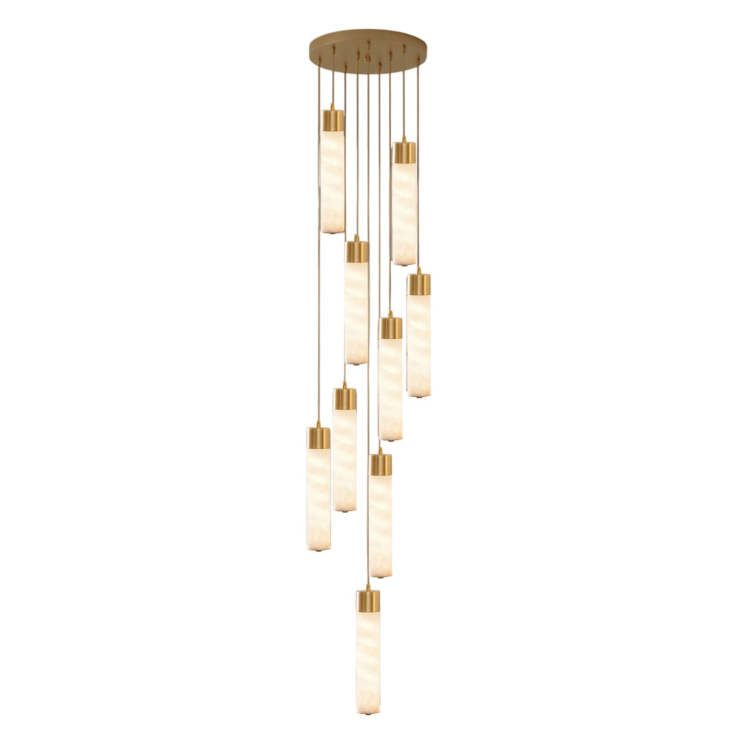 Keleyro Alabaster Tube Pendant Light