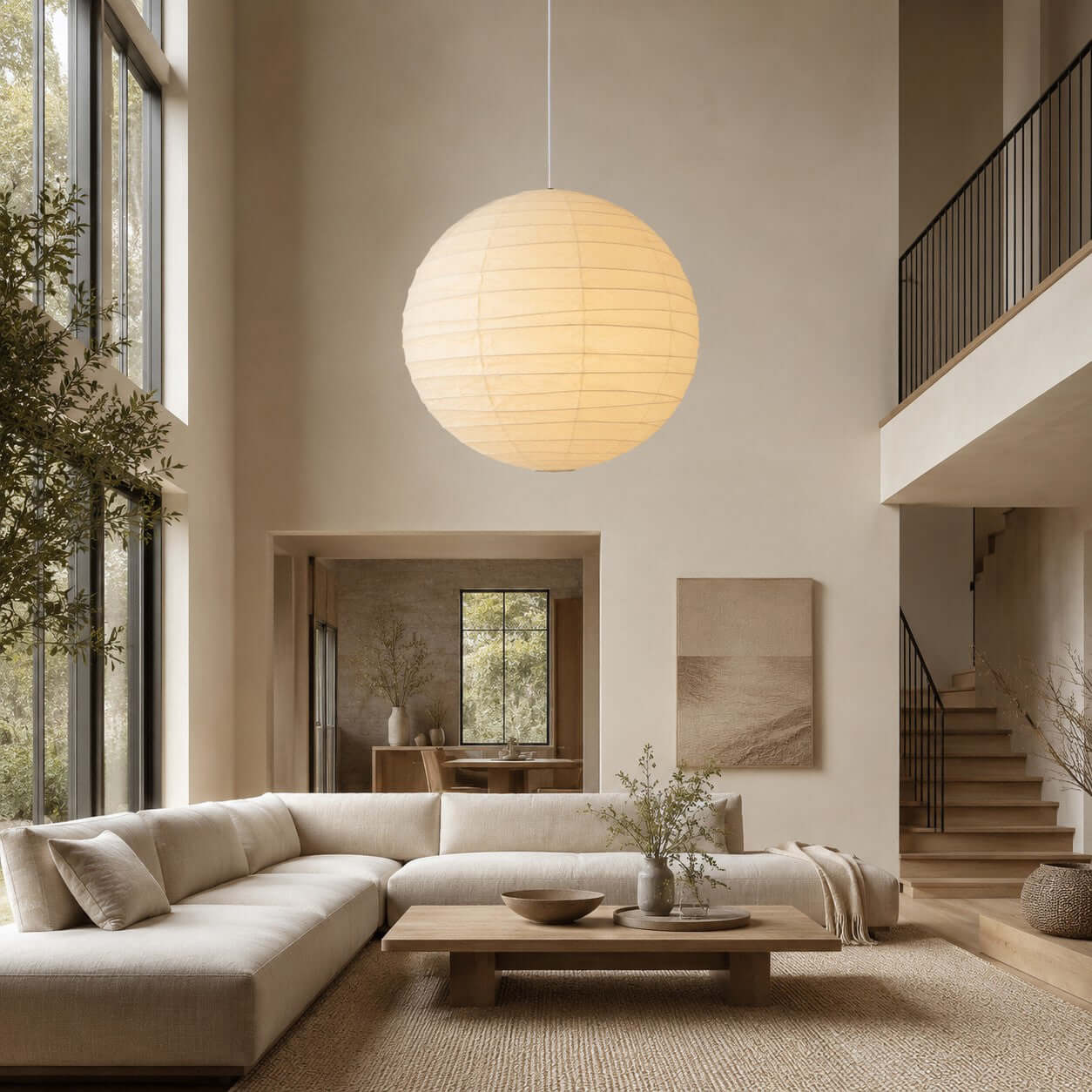 Bayleno Rice Paper  Pendant Light