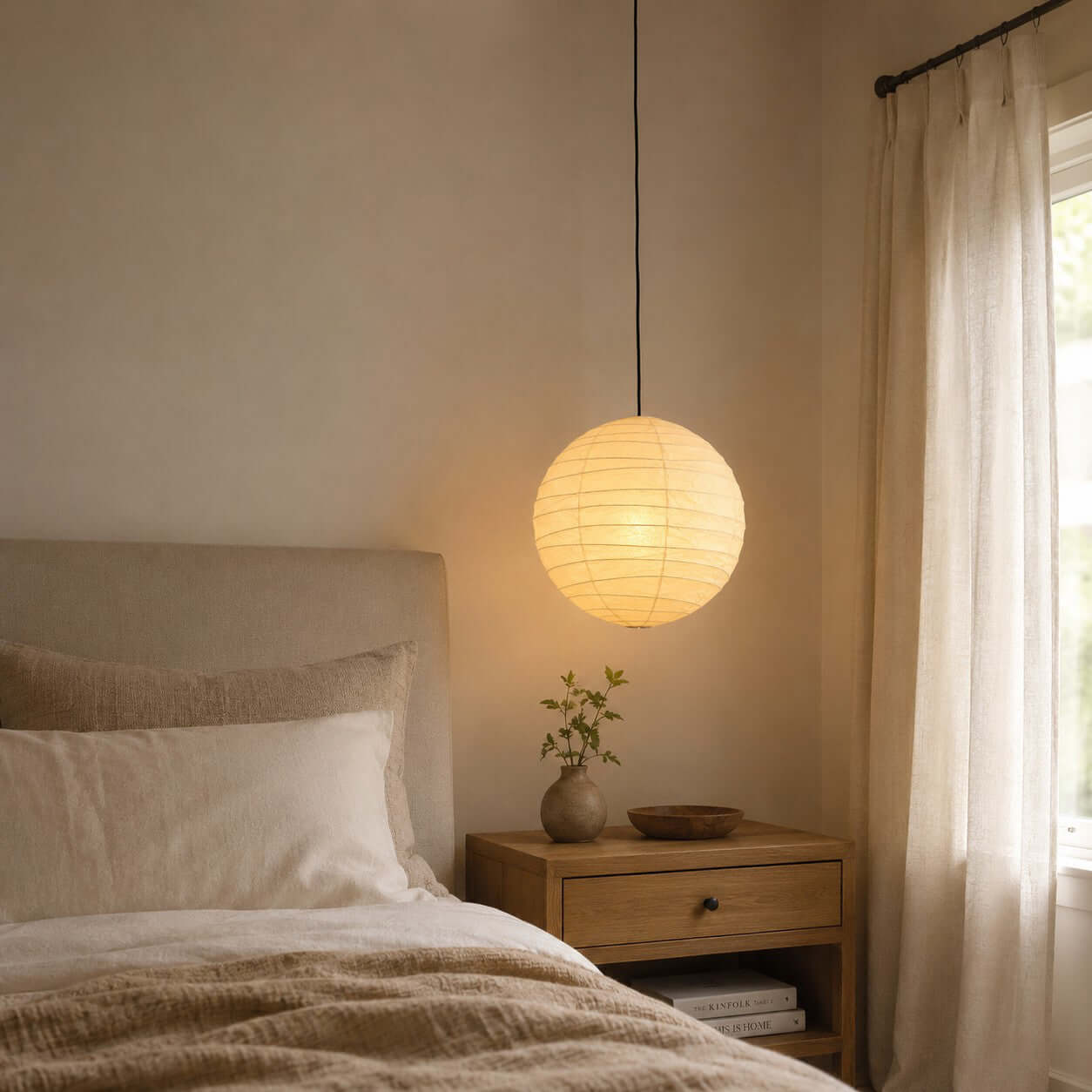 Bayleno Rice Paper  Pendant Light