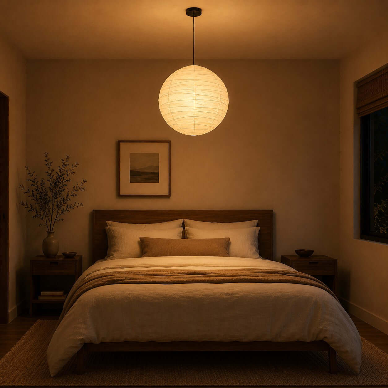 Bayleno Rice Paper  Pendant Light
