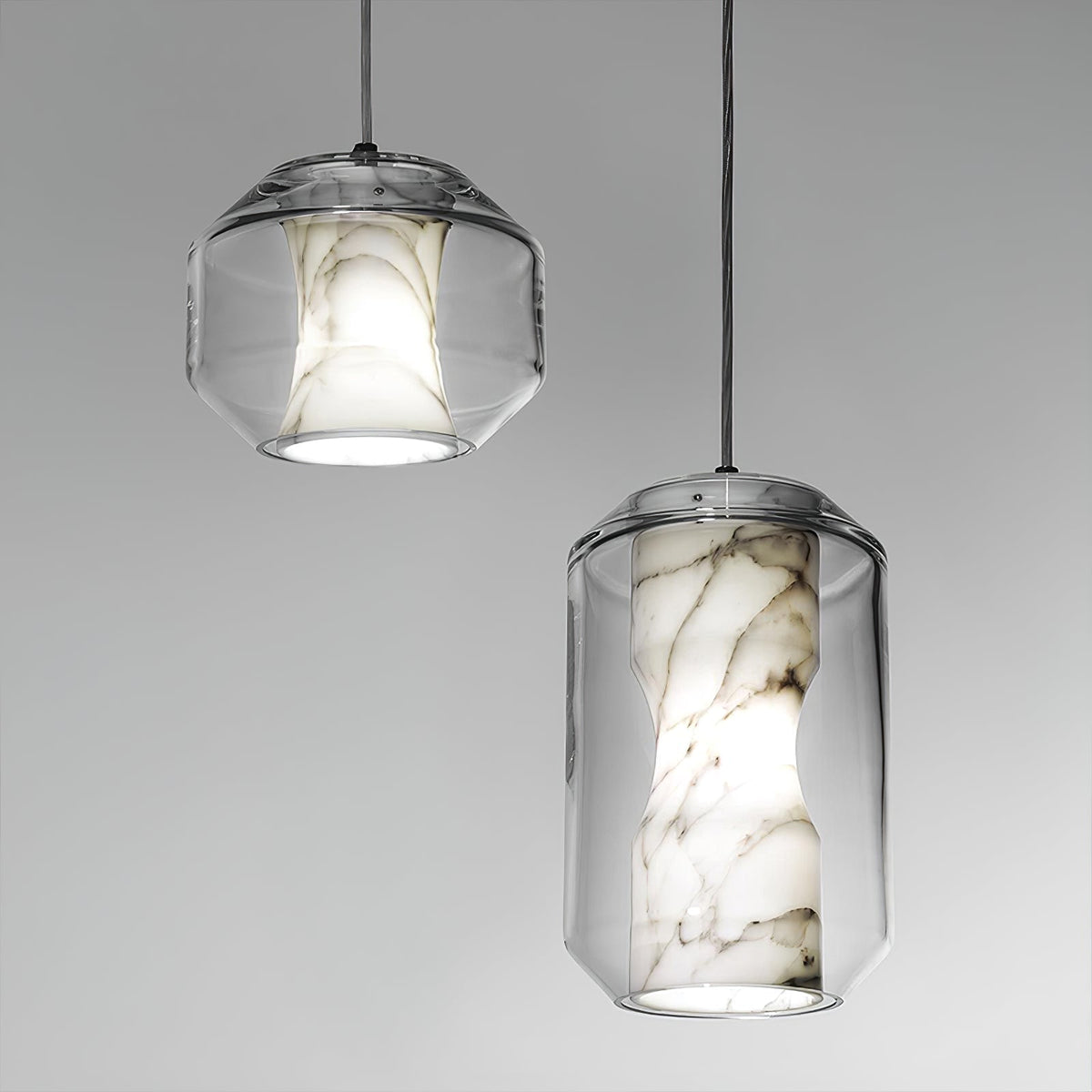 Alabaster Glass Cylinder Pendant Light – detail 17