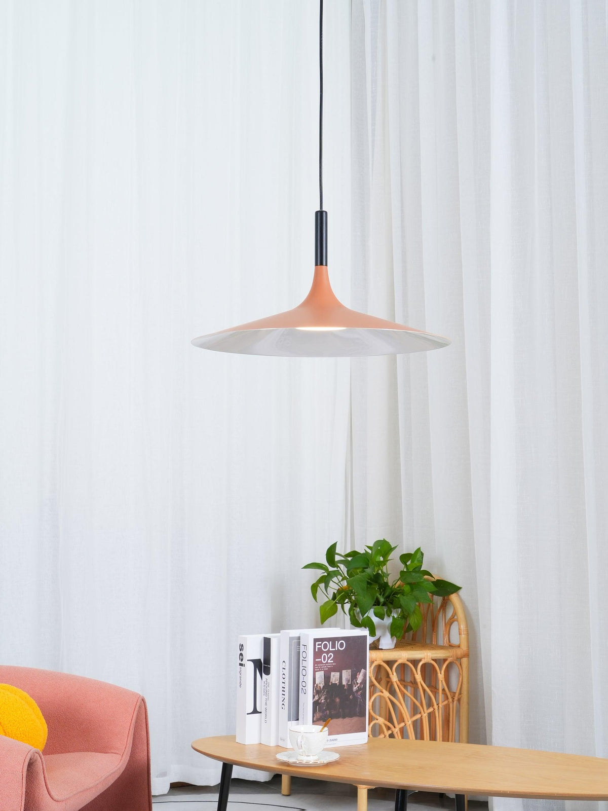 Larkin White Saucer Pendant Light – detail 37