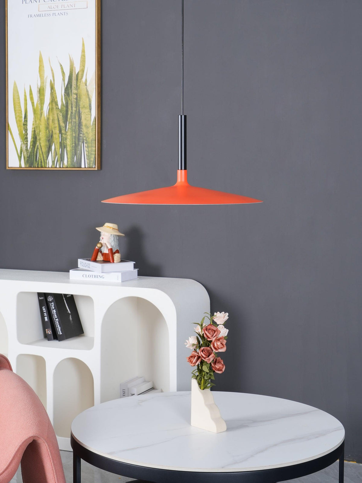 Larkin White Saucer Pendant Light – detail 11