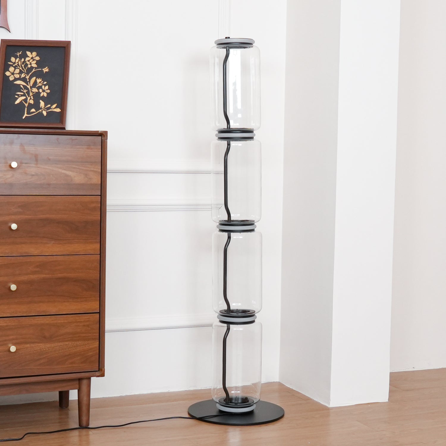 Mevvilzo Cylindrical Glass Floor Lamp
