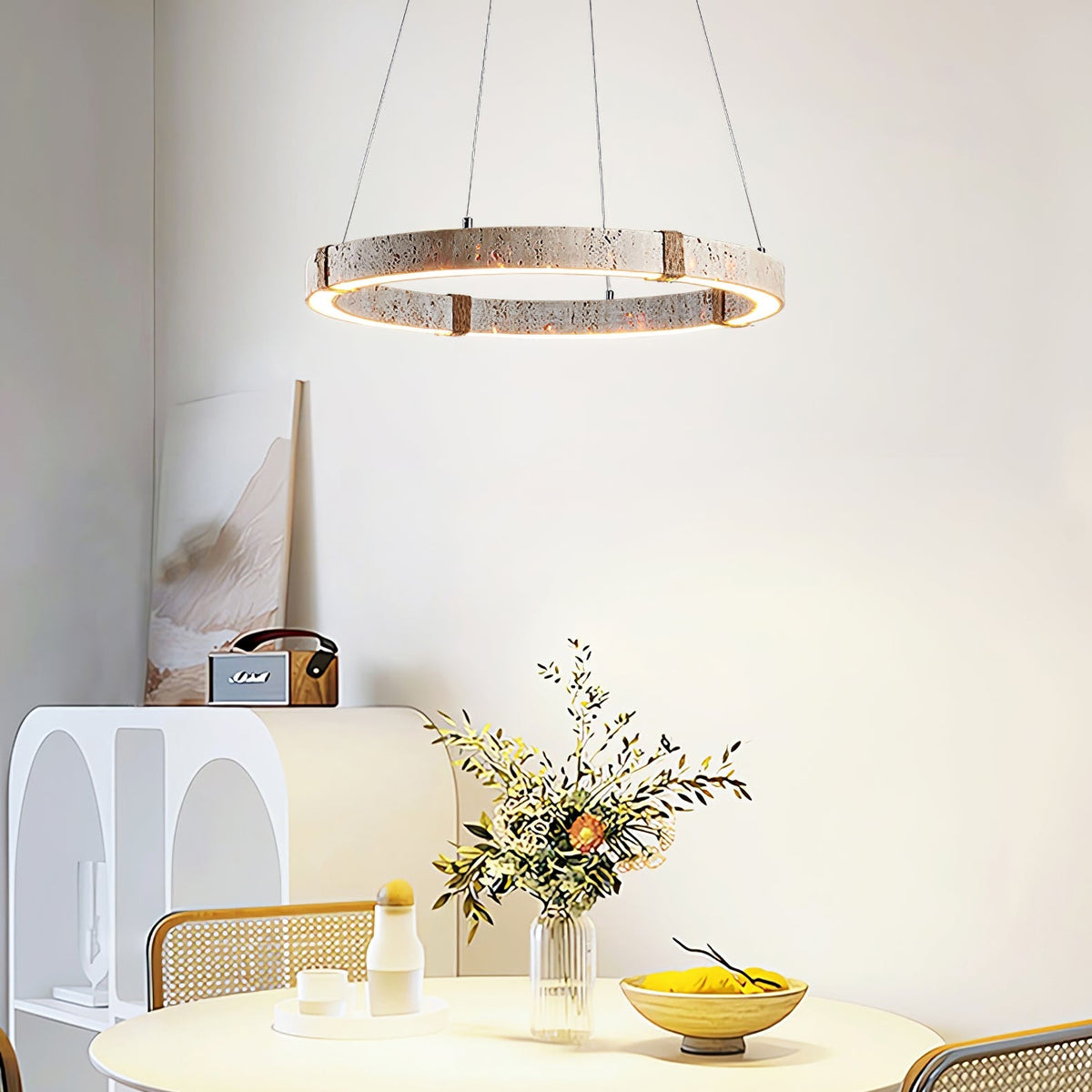 Circle Travertine Pendant Lamp – detail 3