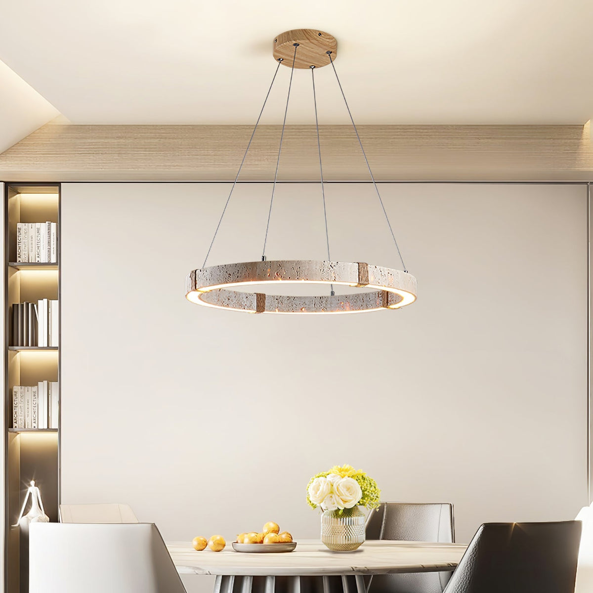 Circle Travertine Pendant Lamp – detail 2