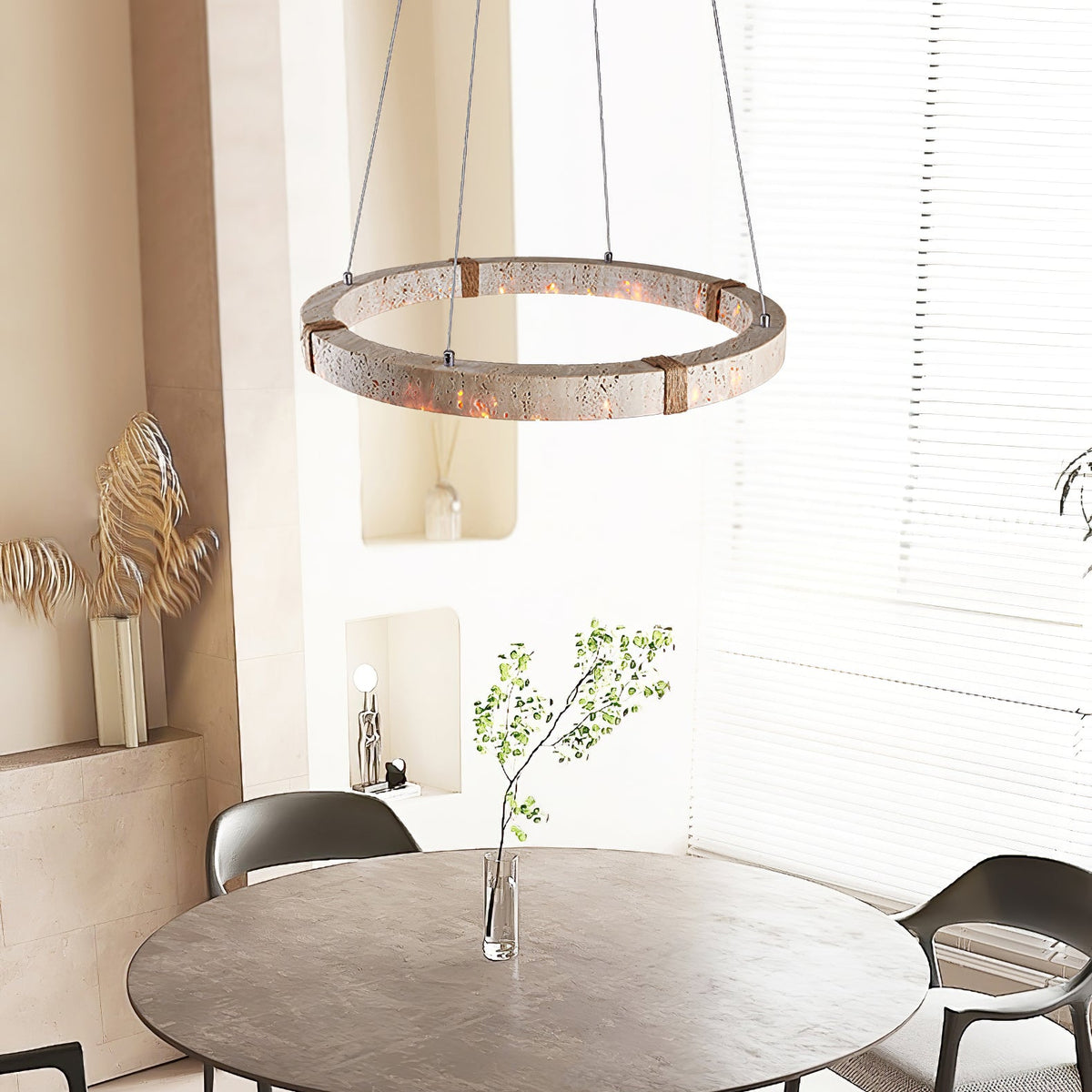 Circle Travertine Pendant Lamp – detail 4