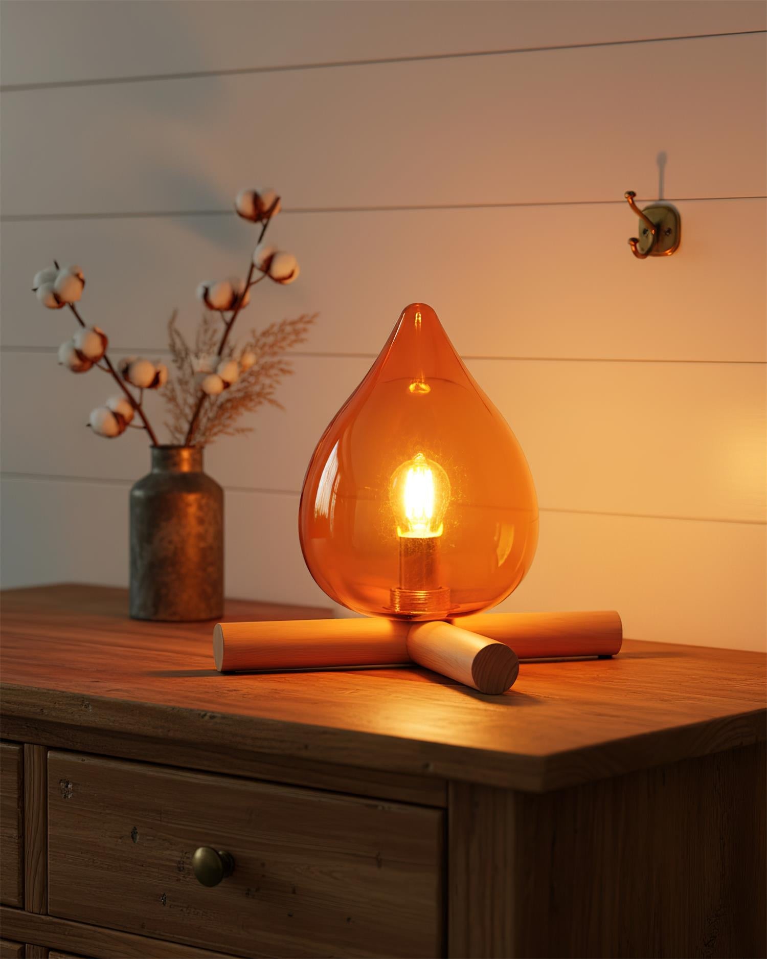 Bellin Wood Fire Table Lamp