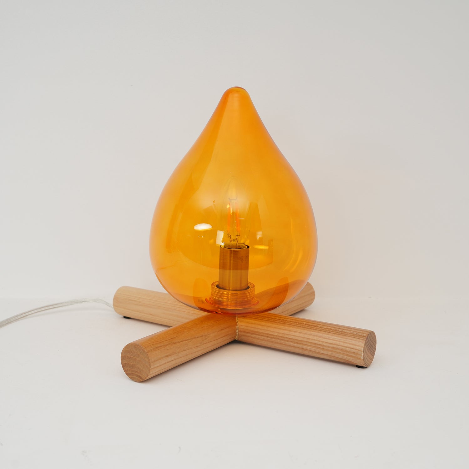 Bellin Wood Fire Table Lamp