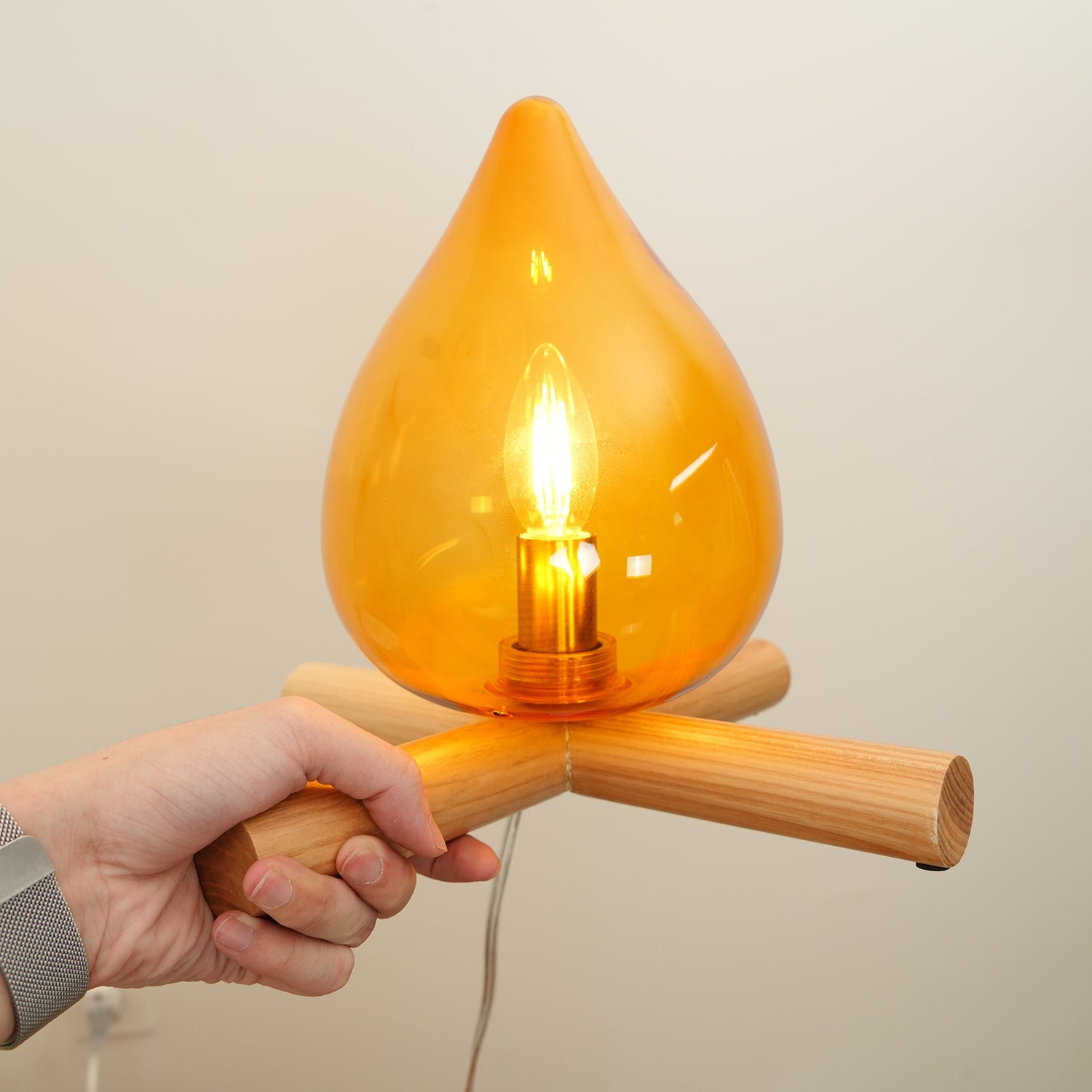 Bellin Wood Fire Table Lamp