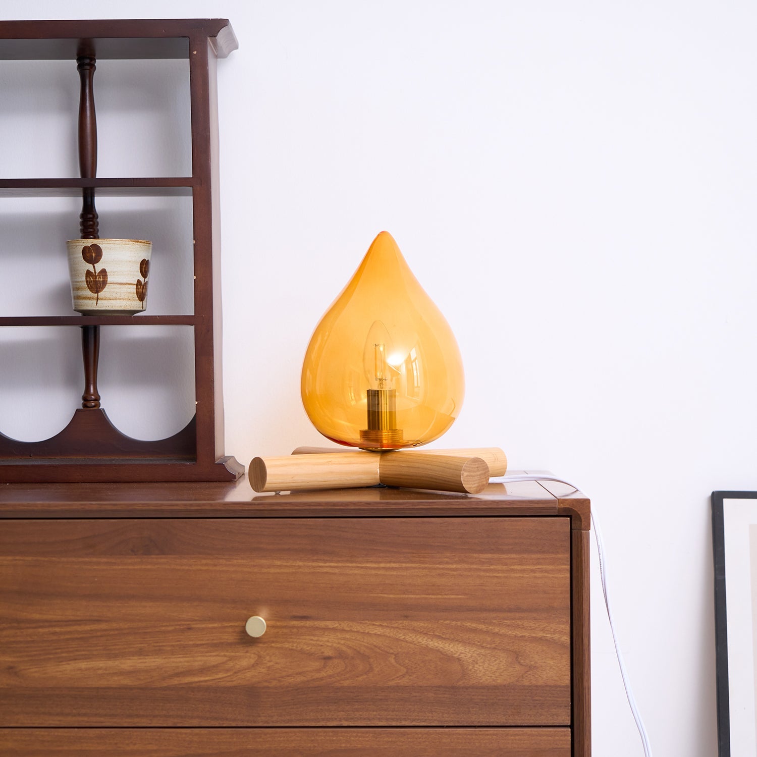 Bellin Wood Fire Table Lamp