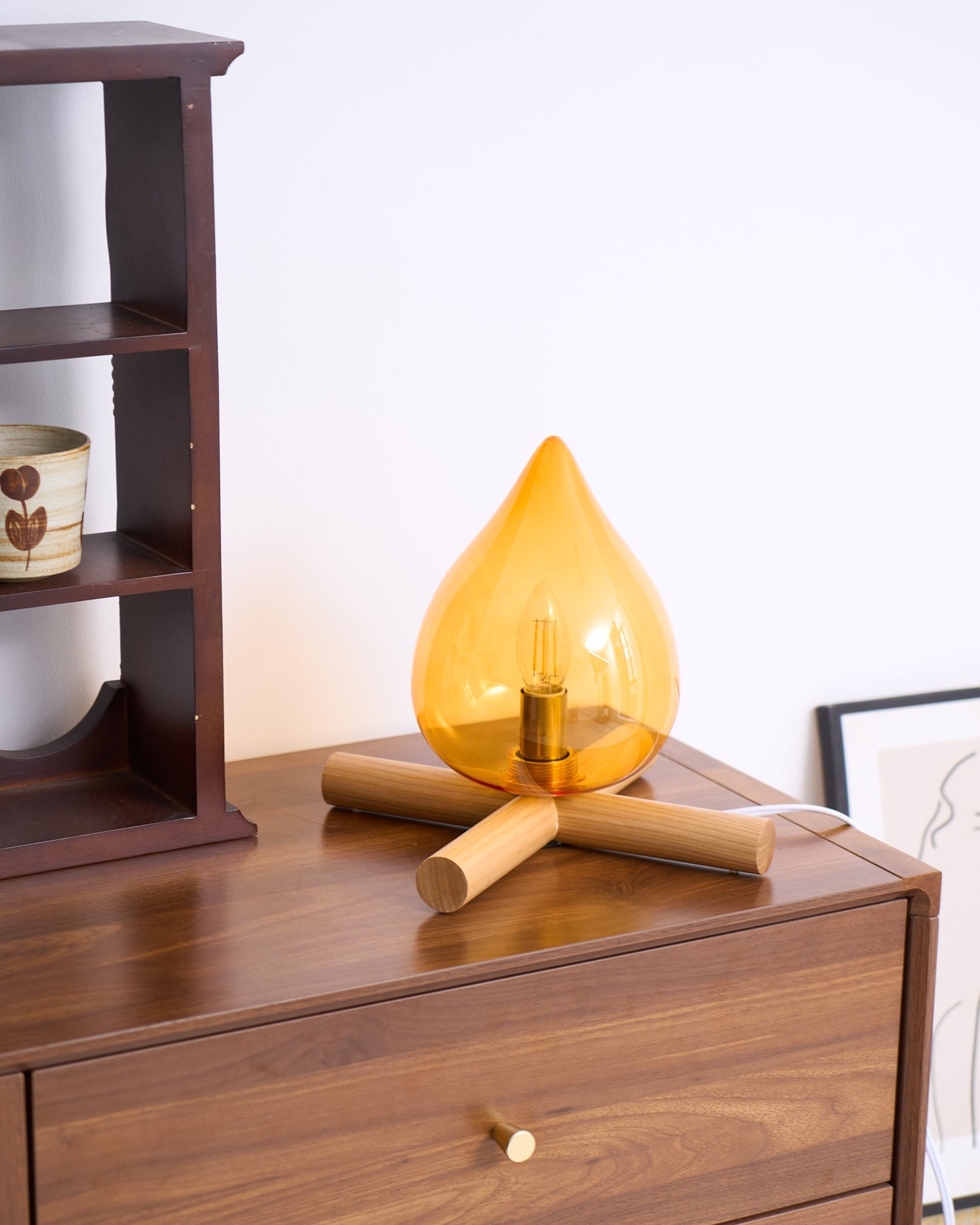 Bellin Wood Fire Table Lamp