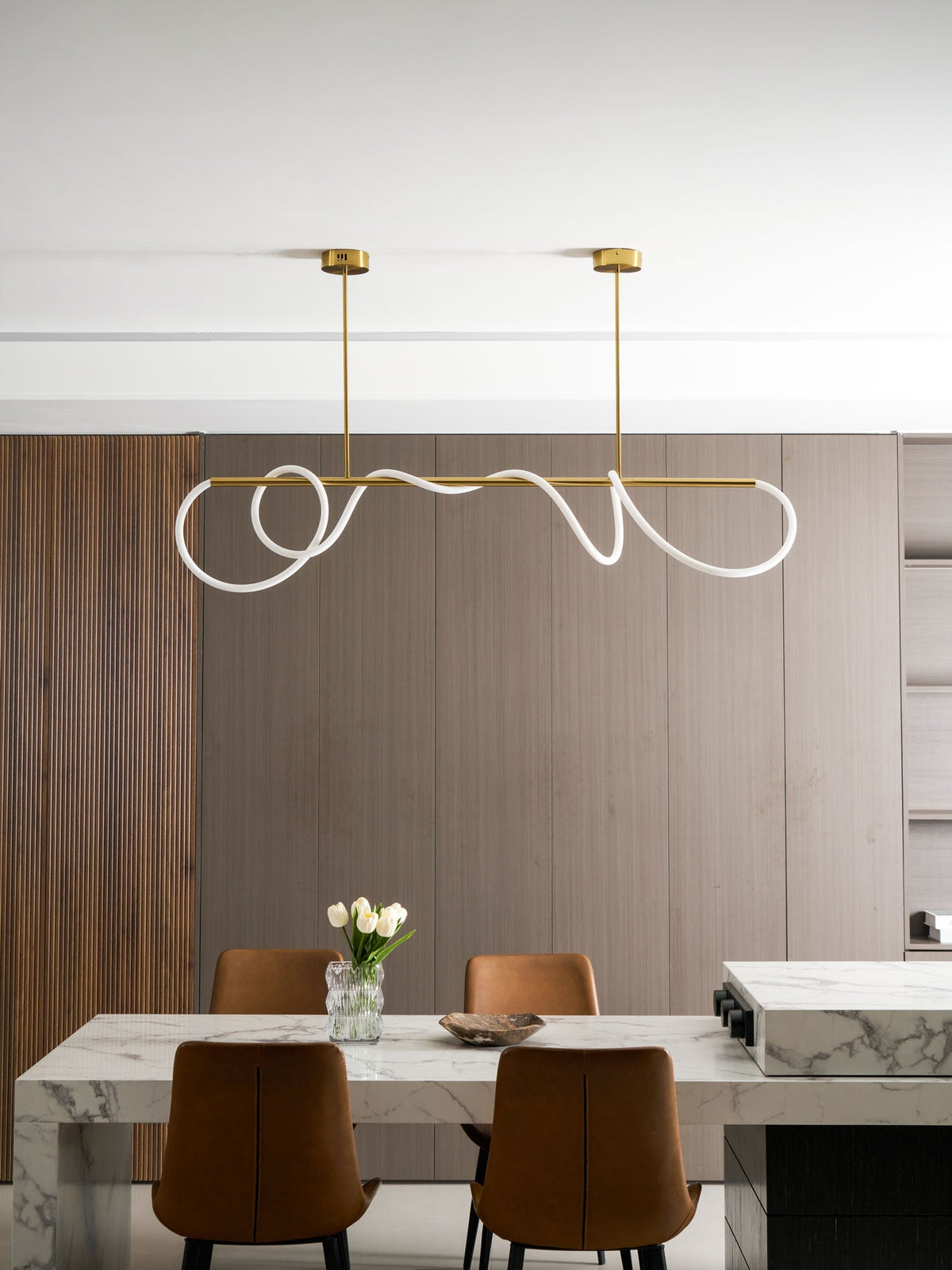 Serpentine Glow Gold Chandelier – detail 19