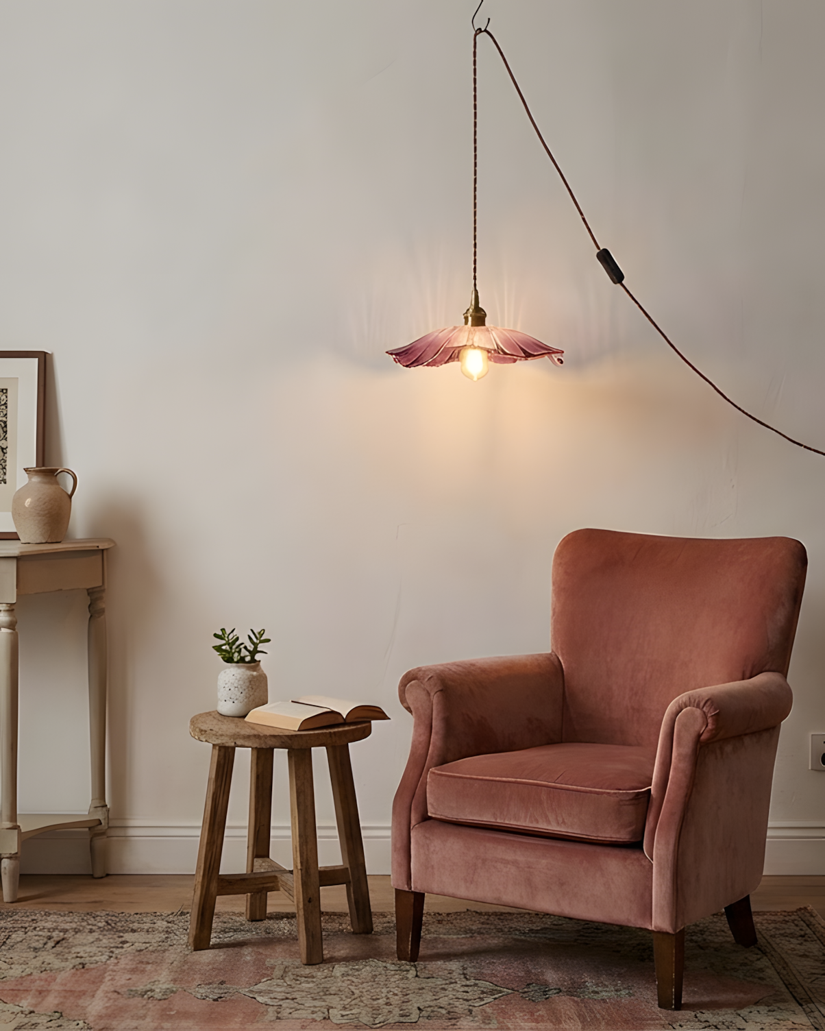 Rodenford Flower Plug In Pendant Light