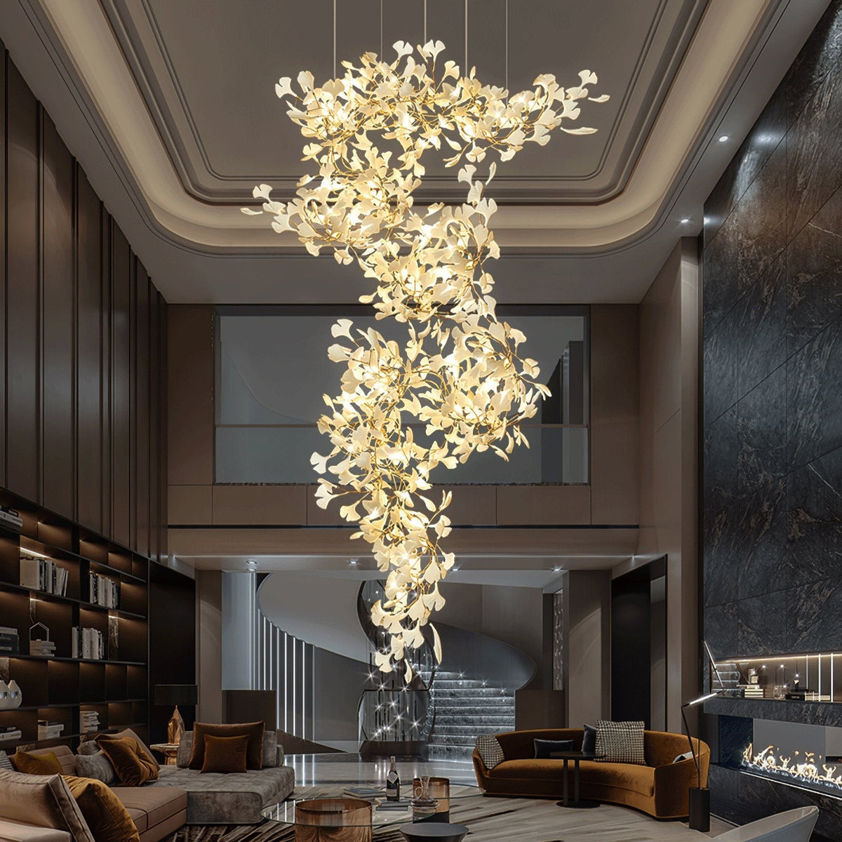 Gingko Vortex Chandelier – detail 2
