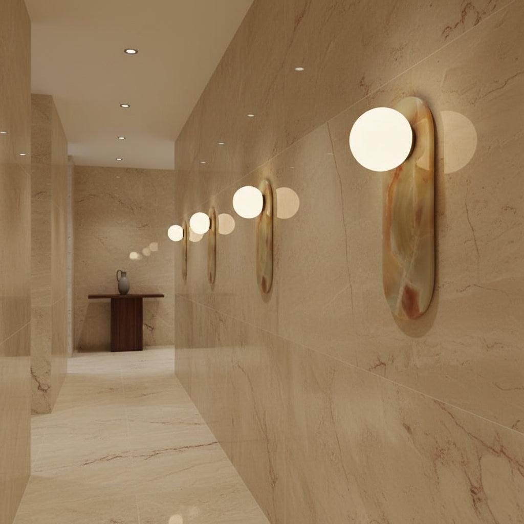 Solelon Oval Marble Wall Light