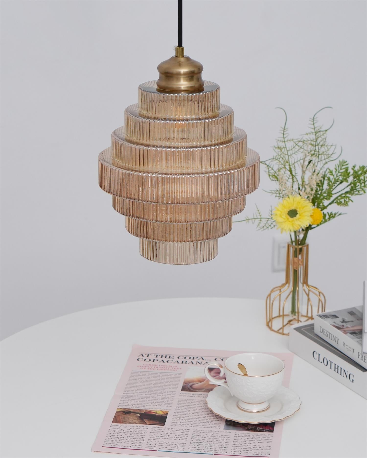 Coran Ribbed Pendant Light