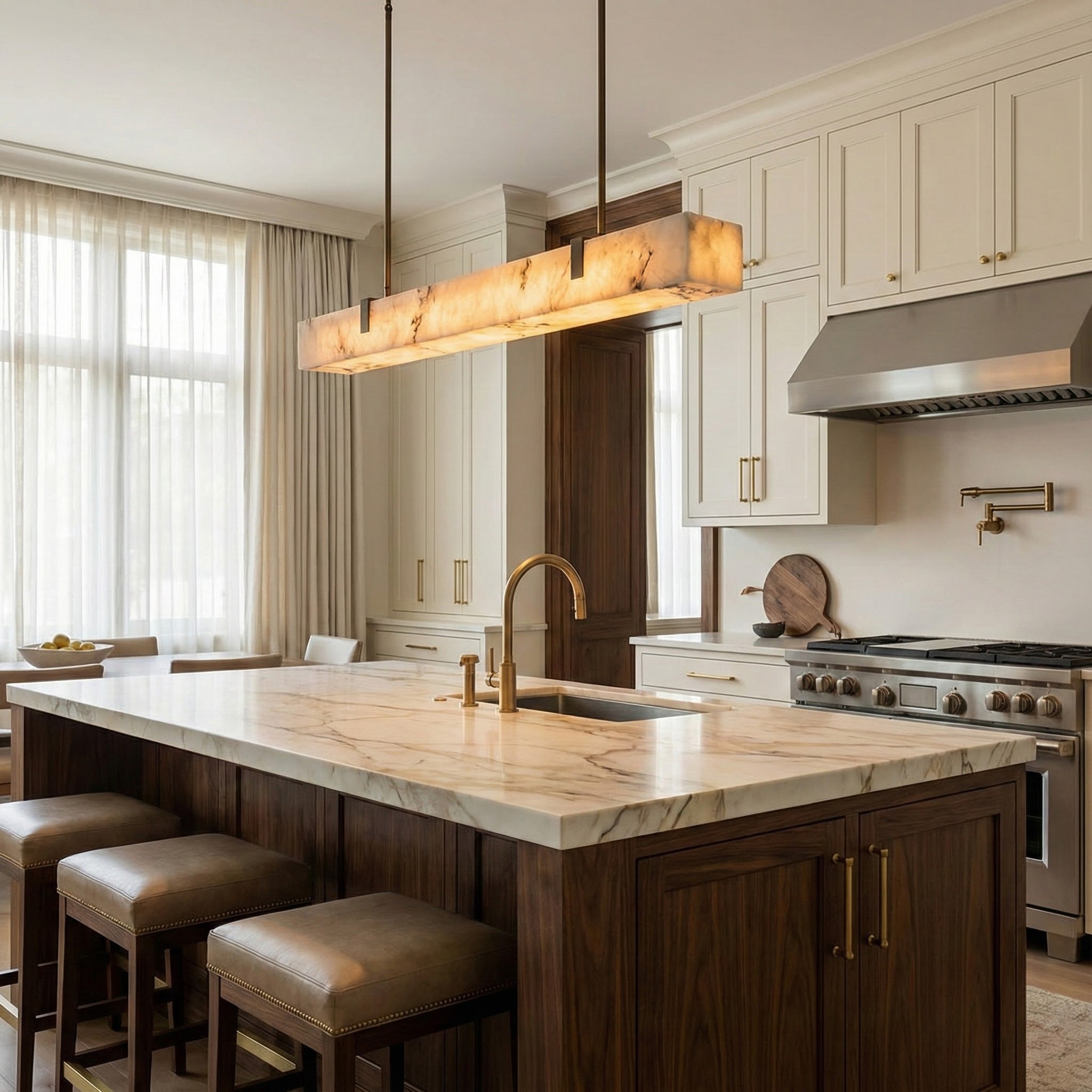 Tavoa Alabaster Linear Chandelier