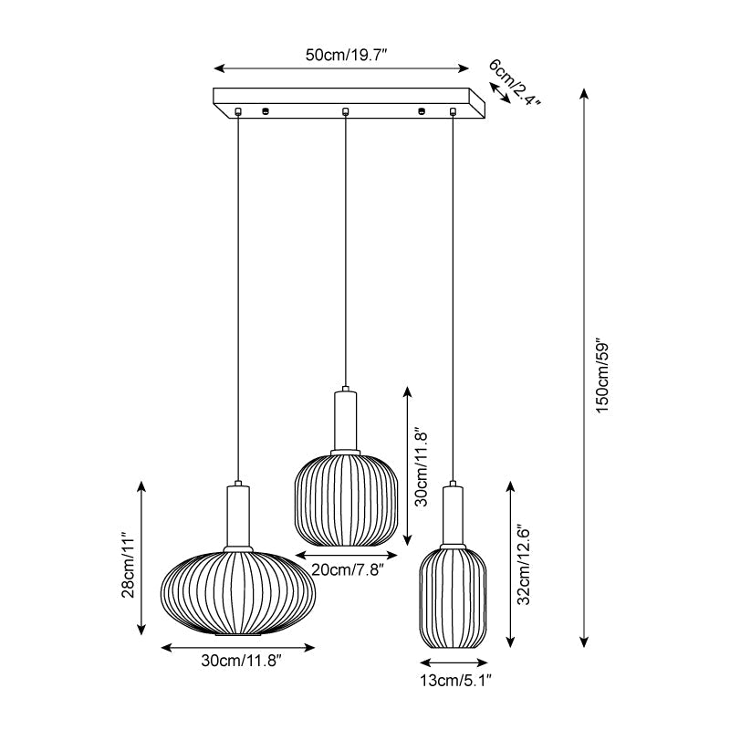 Sagemarro Ribbed Pendant Light