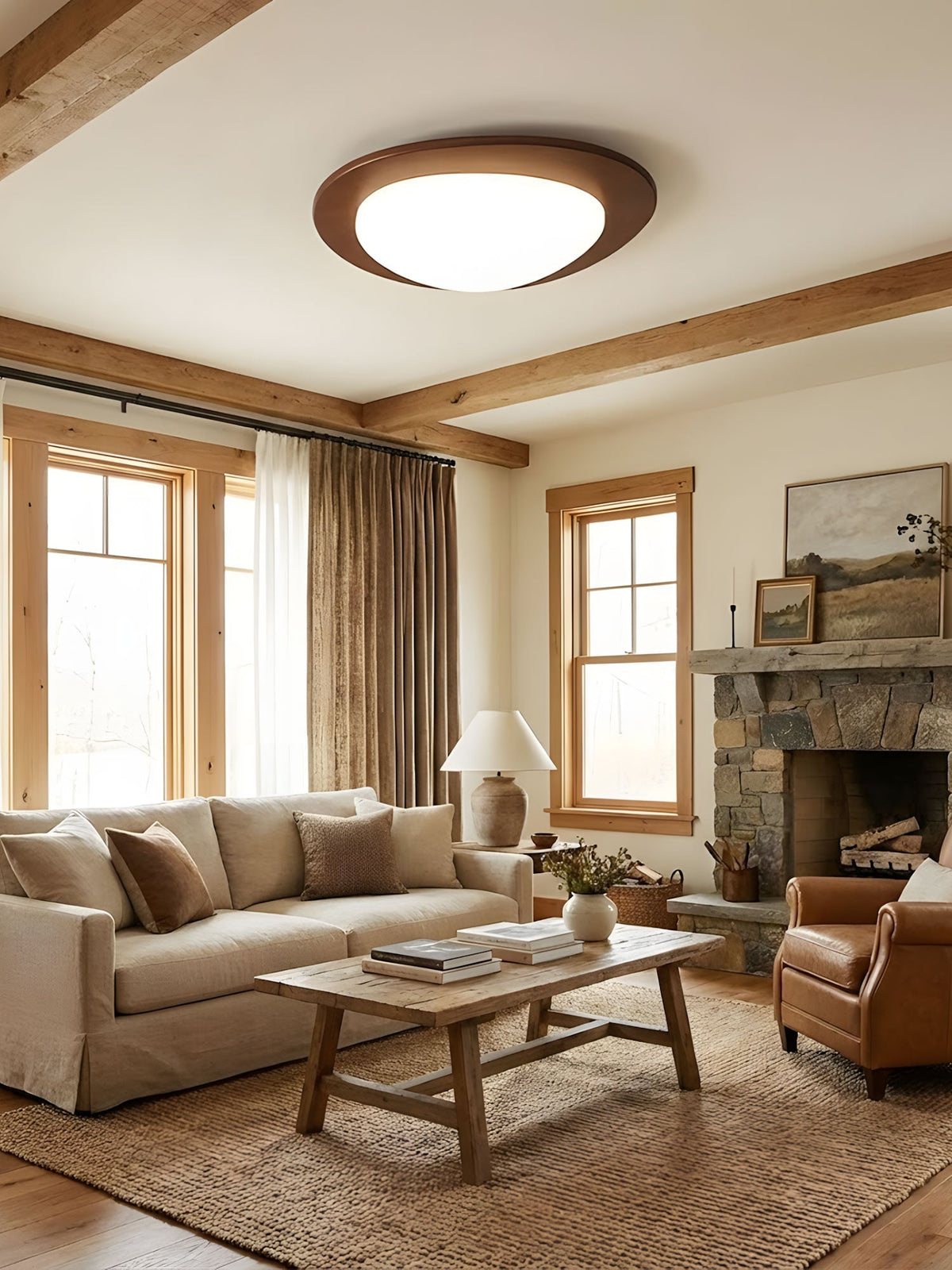 Pebble Wooden Ceiling Light – detail 6